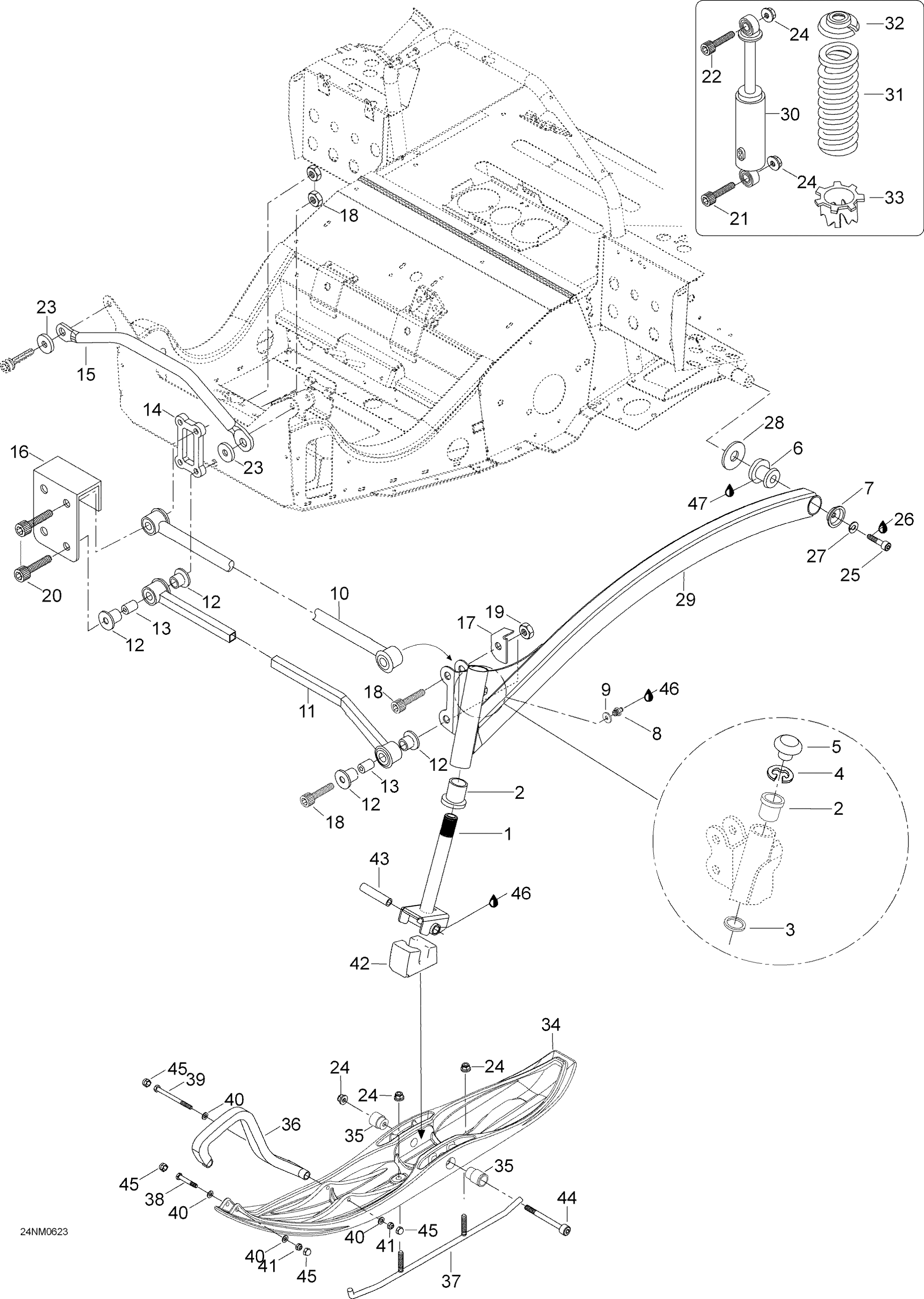 Схема узла: Front Suspension And Ski