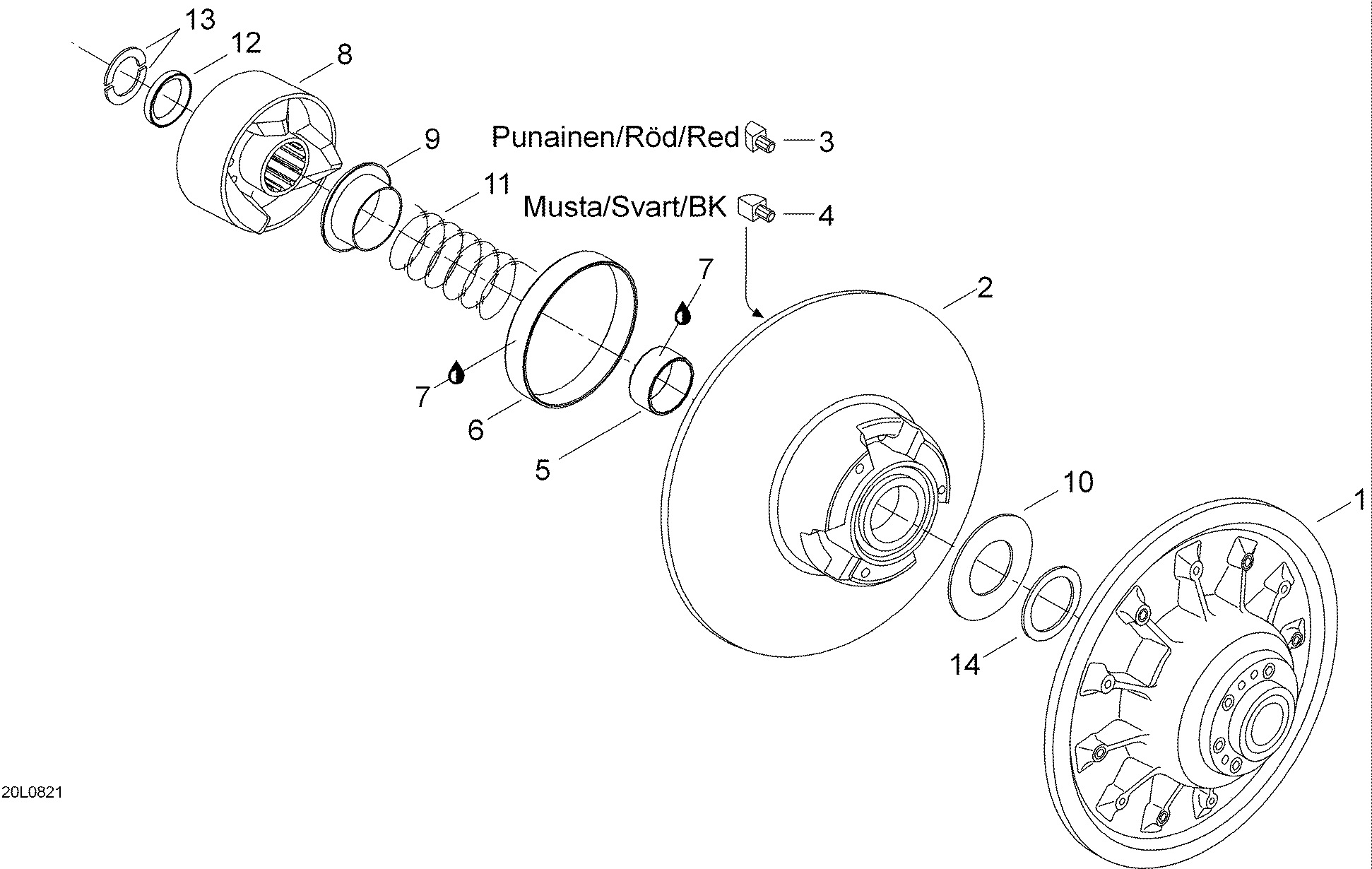 Driven pulley