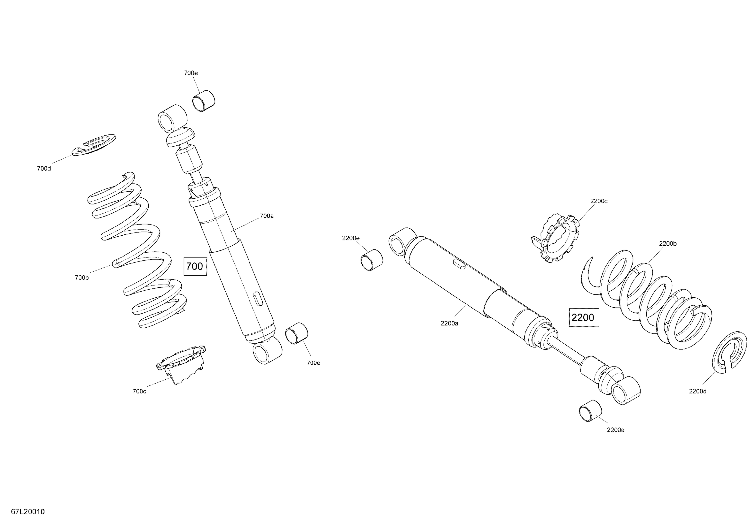 Схема узла: Suspension, Rear - Shocks - STD