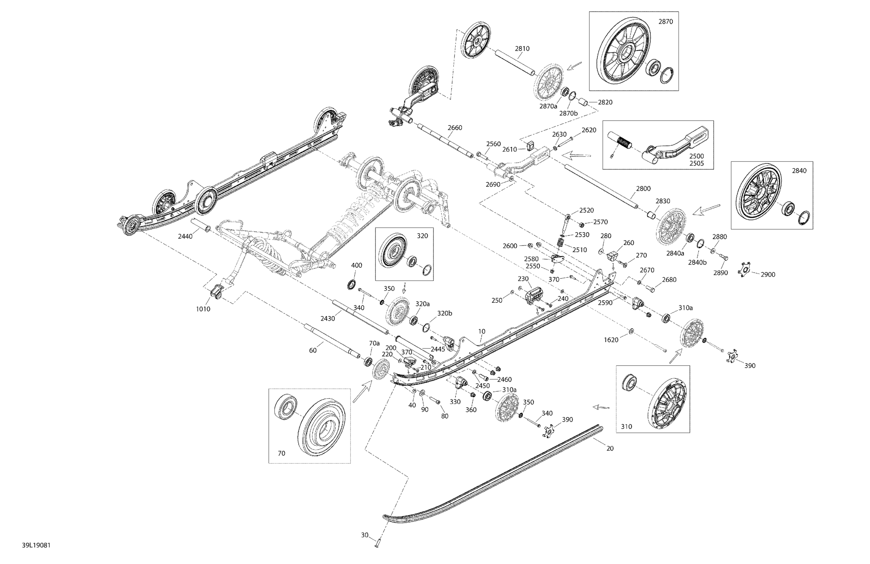 Схема узла: Rear Suspensions -  900 A Except GT  -  Lower section