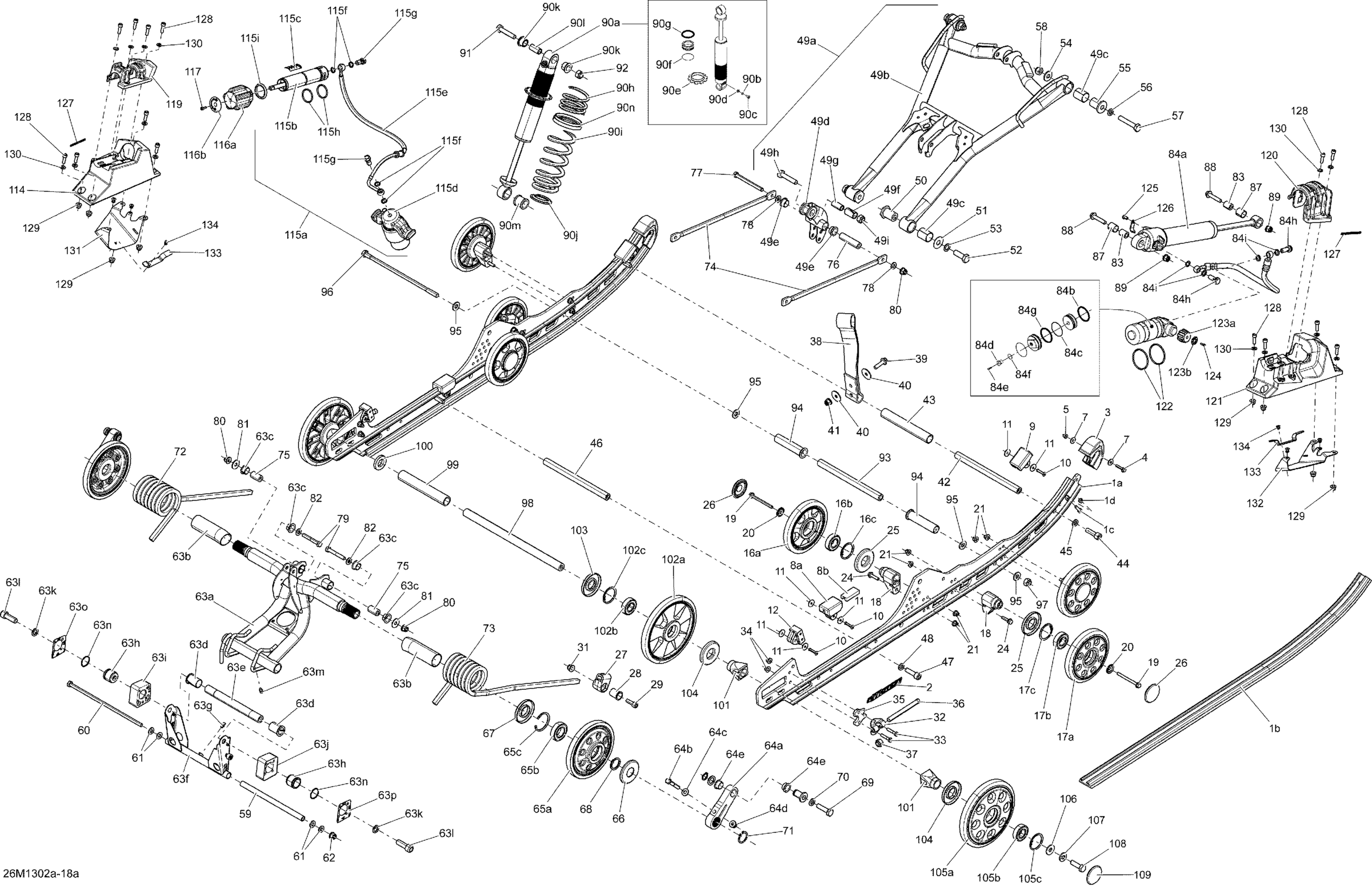 Схема узла: Rear Suspension MXZ X With Adjust System