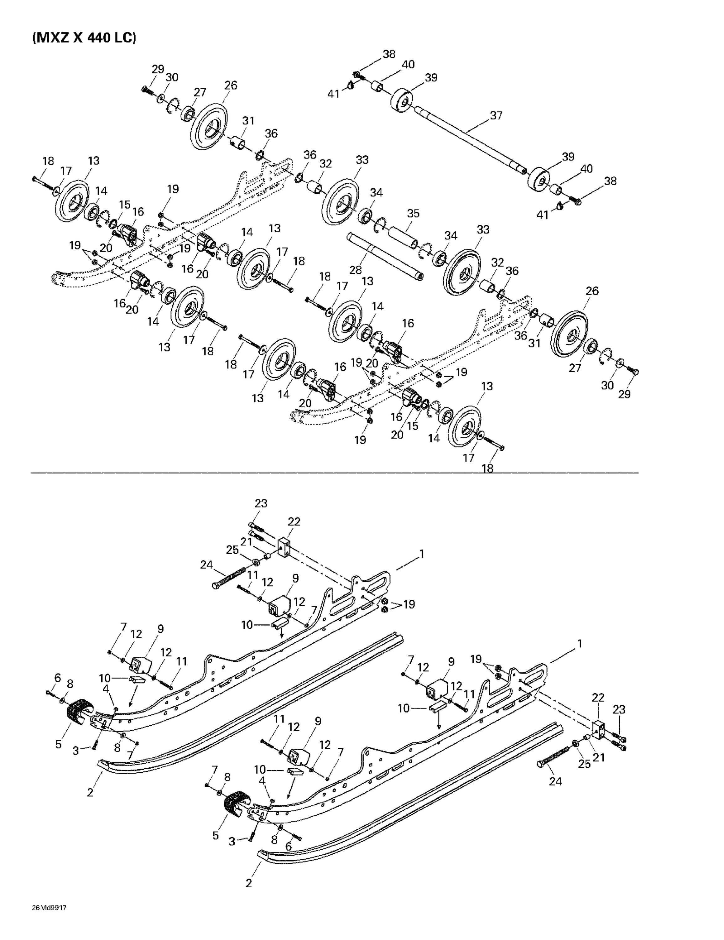 Схема узла: Rear Suspension (MX Z X 440LC)