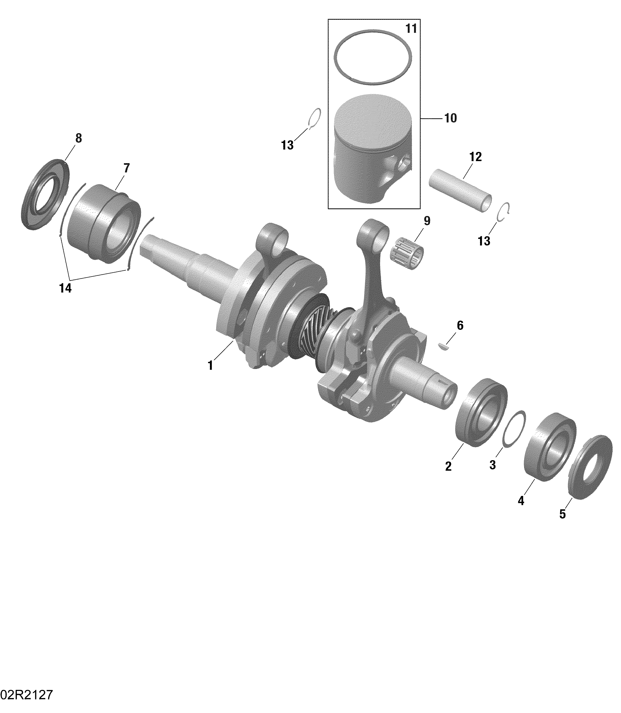 Схема узла: Rotax - Crankshaft And Pistons