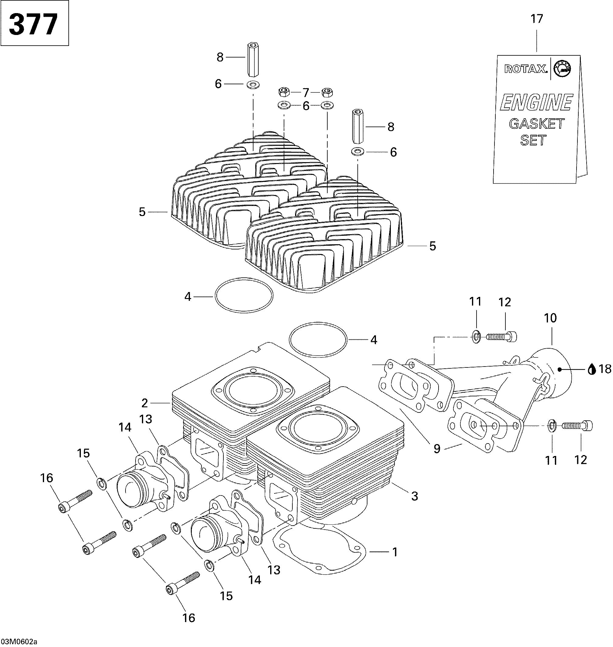 Cylinder And Exhaust Manifold GSX 377