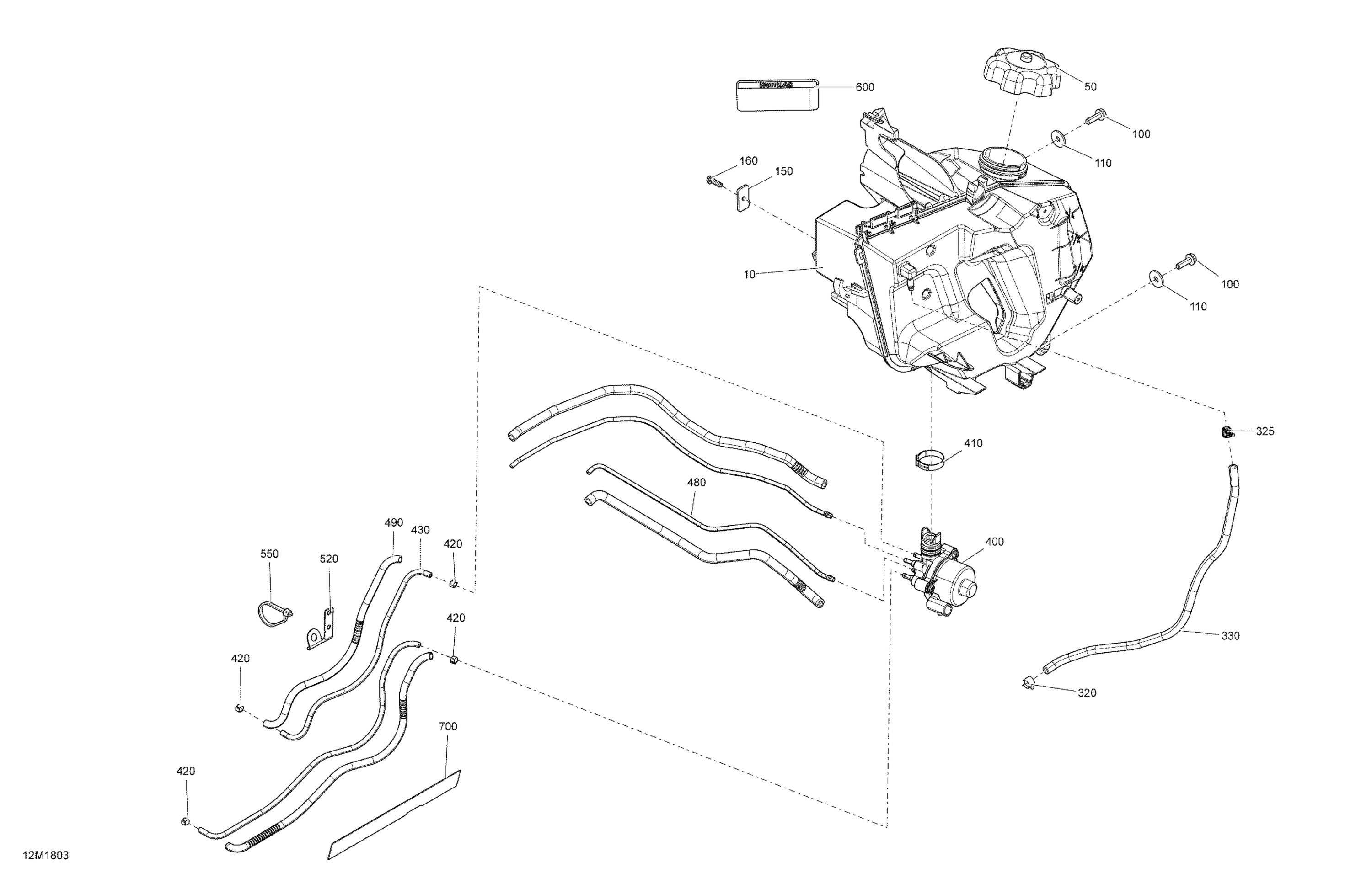 Схема узла: Oil - 600 HO E-TEC, 800R E-TEC Except Tundra