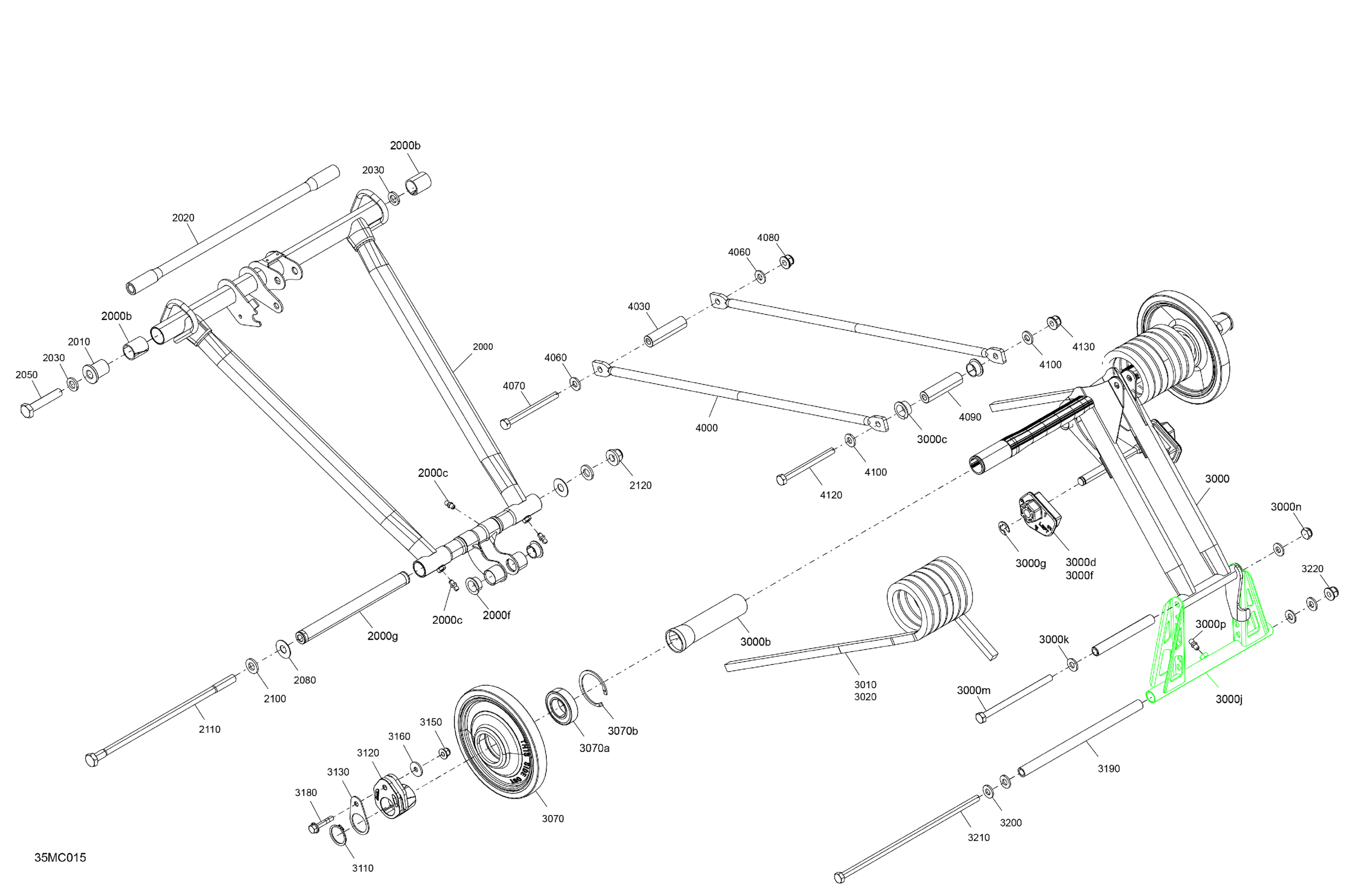 Схема узла: Suspension - Rear - Upper Section