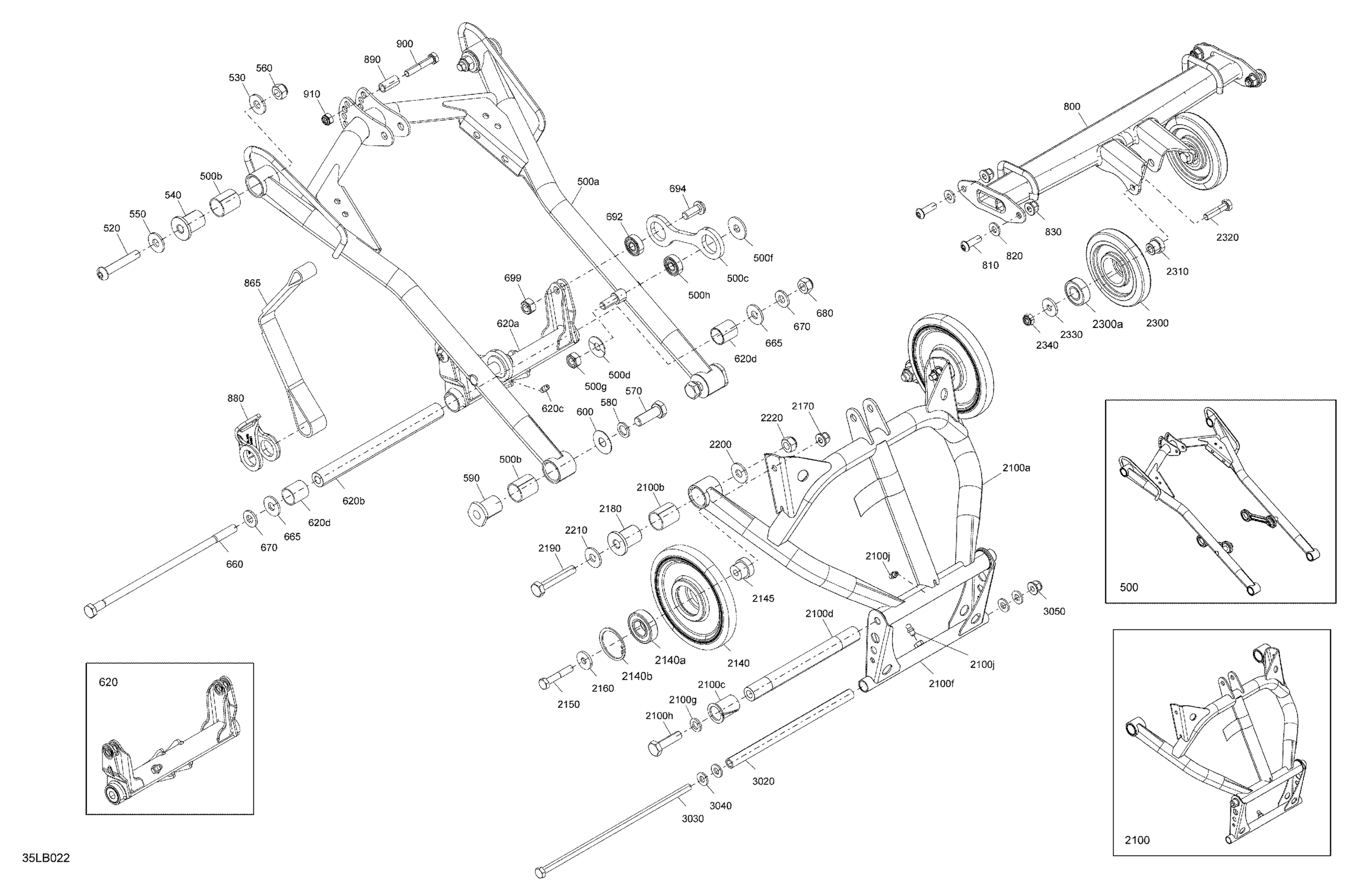 Схема узла: Suspension - Rear - Upper Section