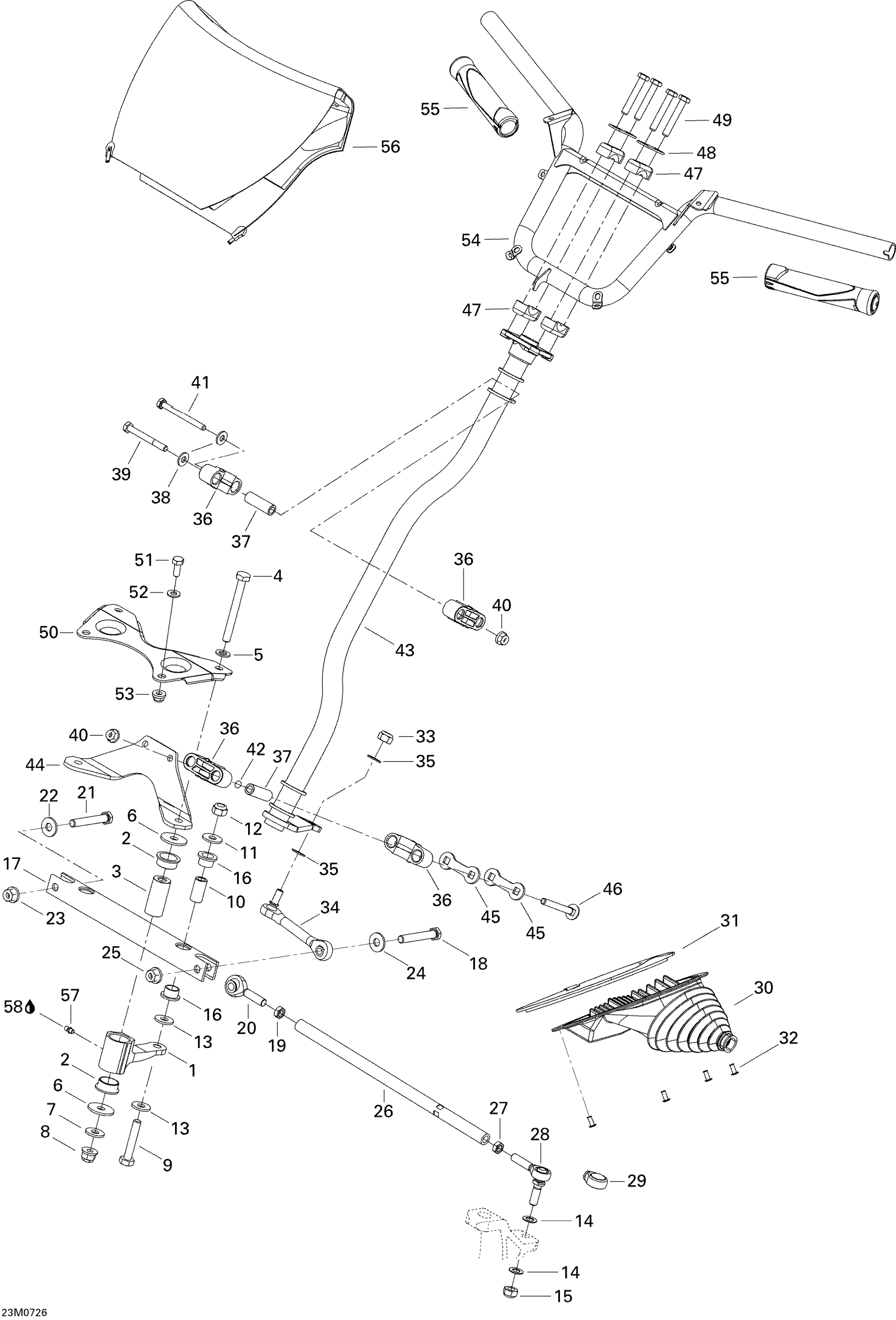 Steering System 500 SS, 800 HO PTEK