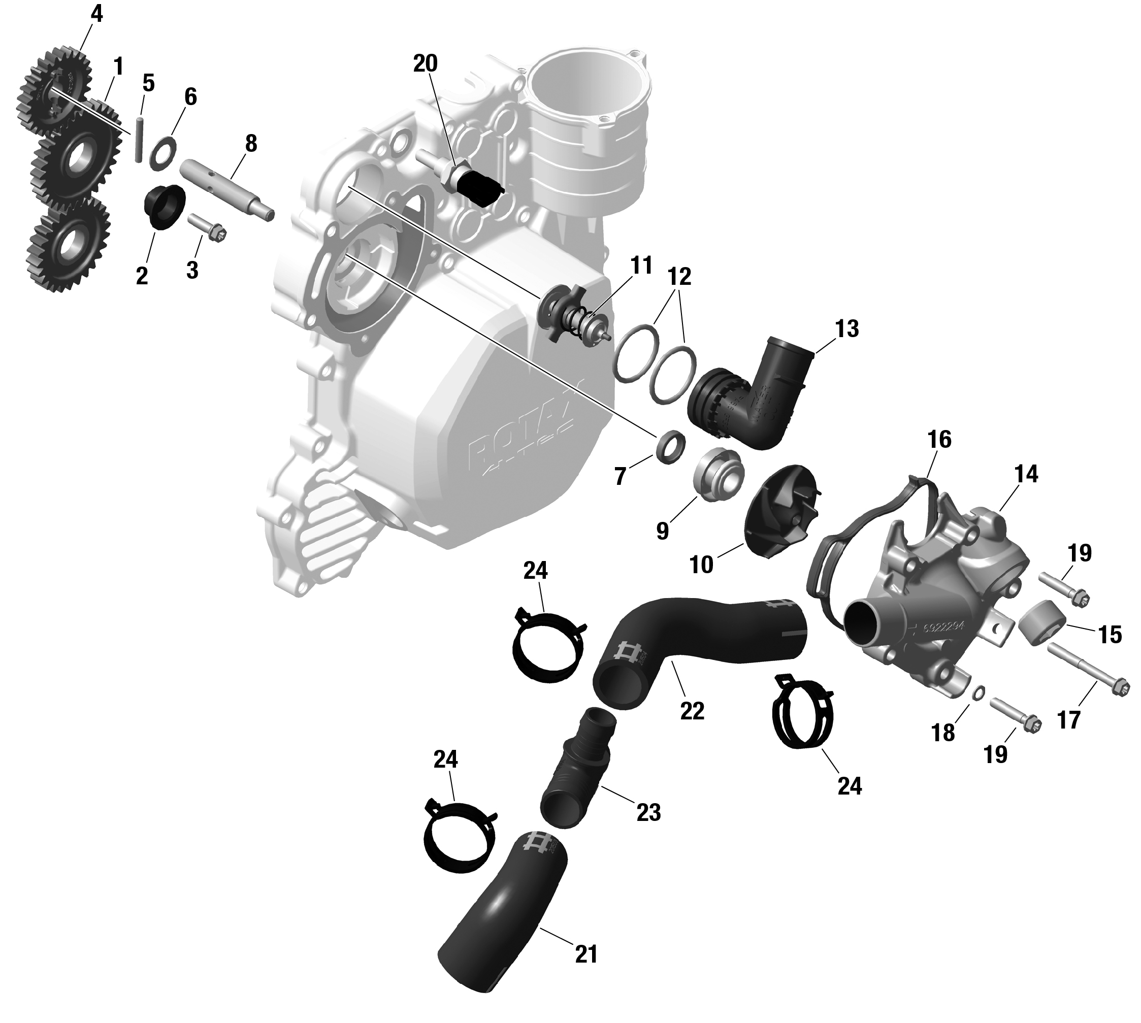 Схема узла: Rotax - Engine Cooling