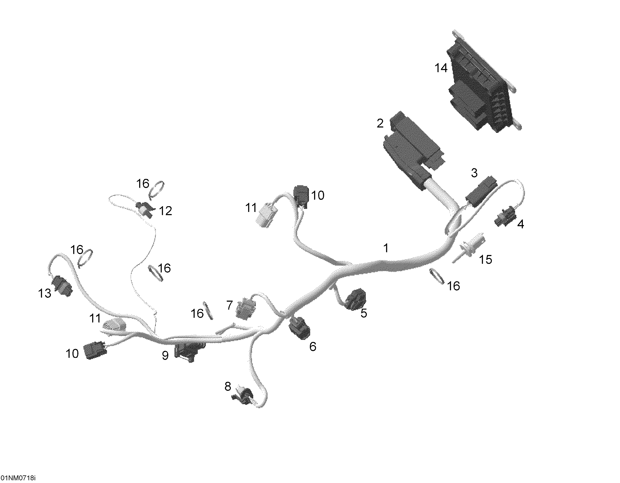 Схема узла: Engine harness and electronic module