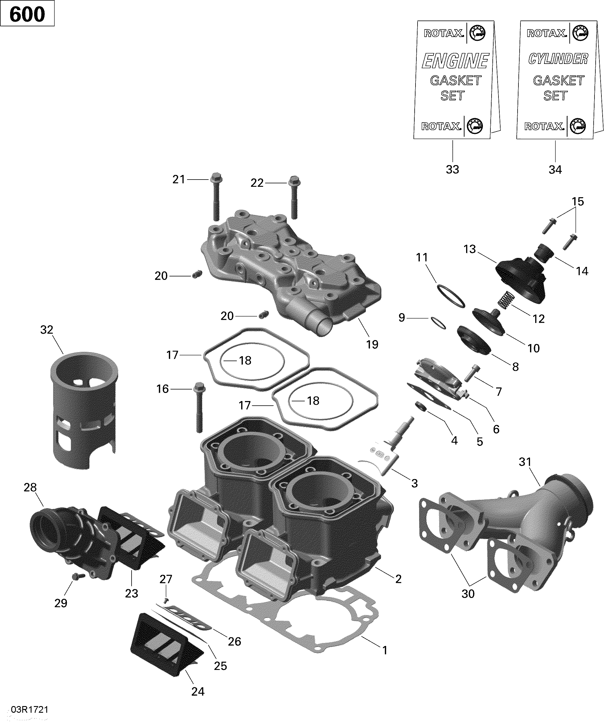 Cylinder and Cylinder Head - 600 CARB