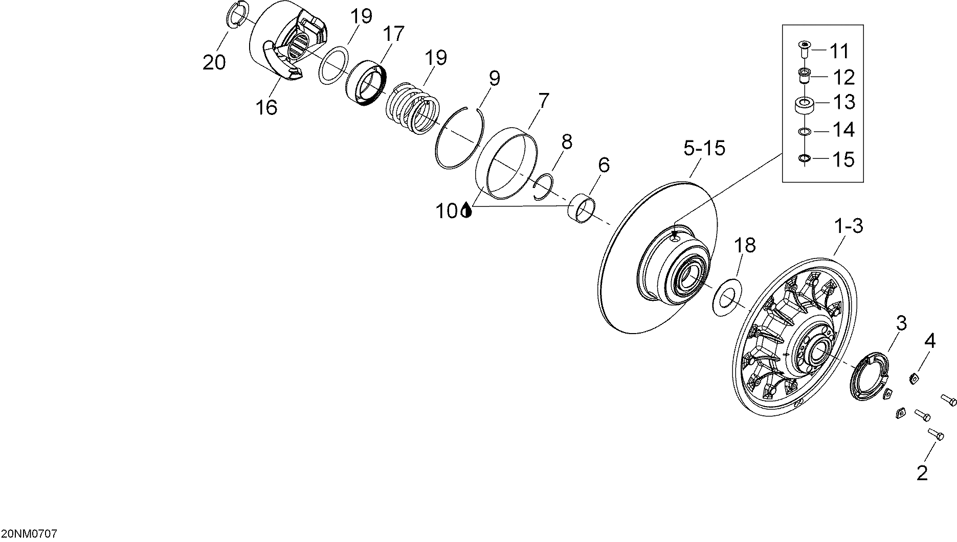 Схема узла: Driven pulley