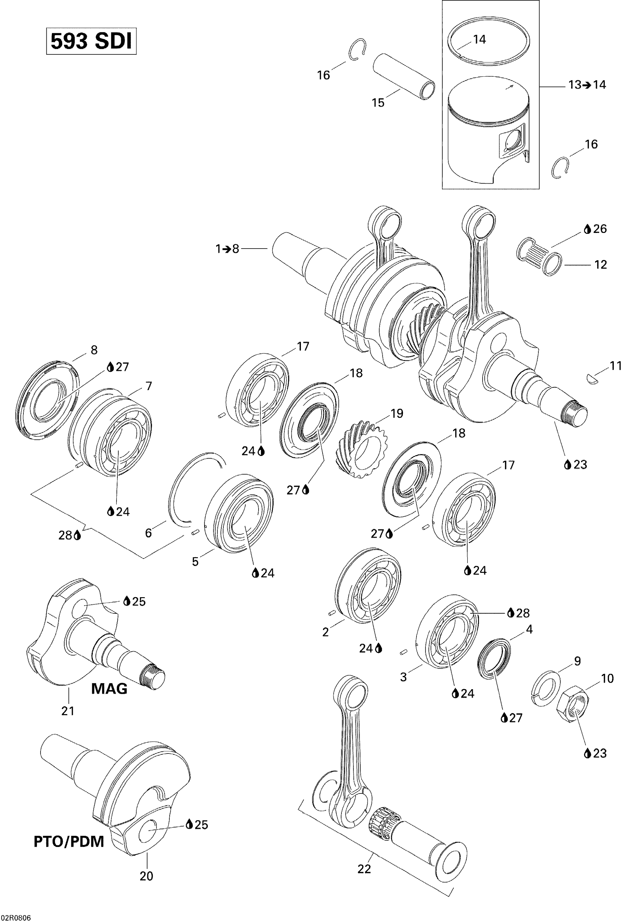 Схема узла: Crankshaft And Pistons