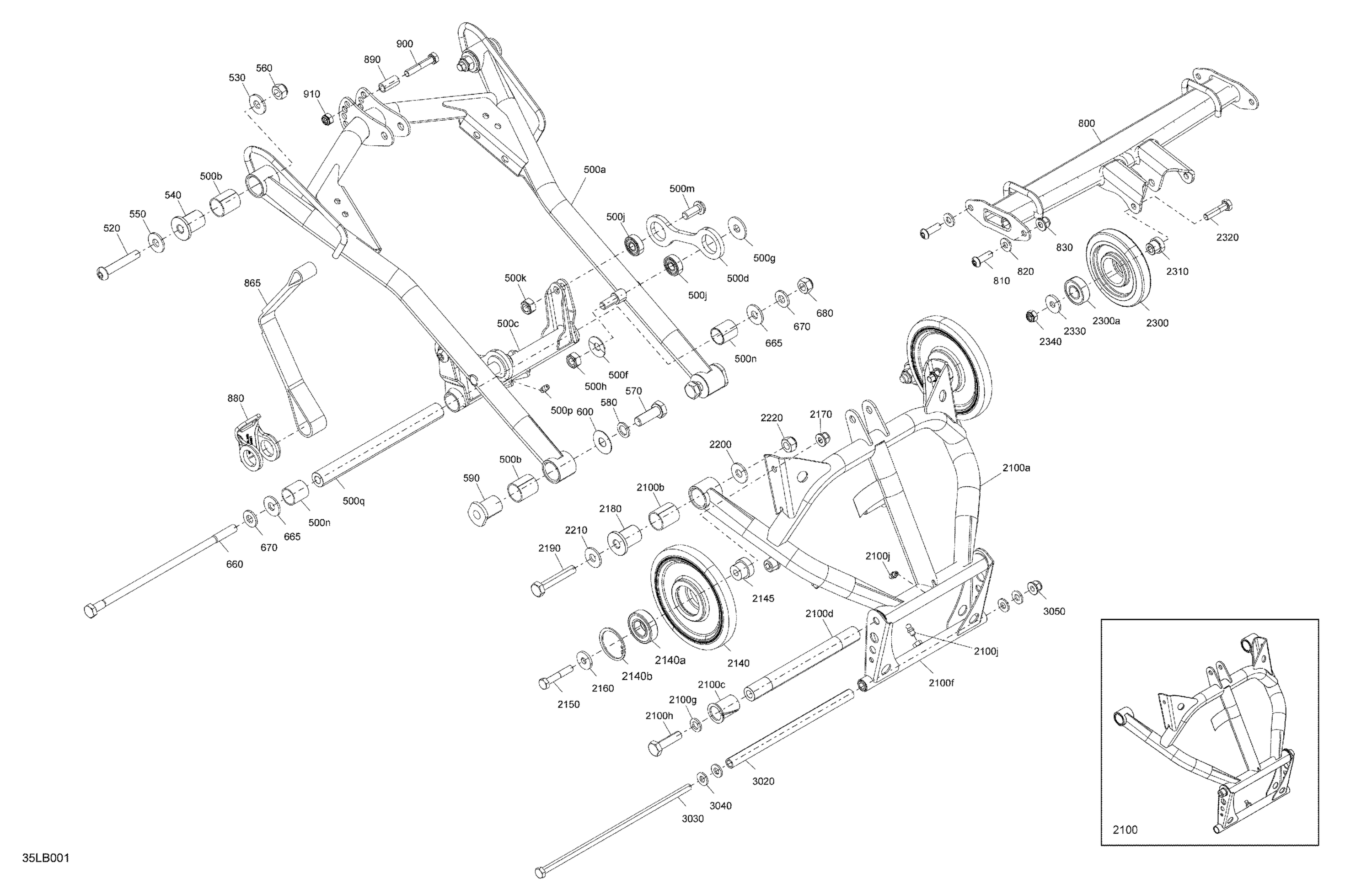 Схема узла: Suspension - Rear - Upper Section