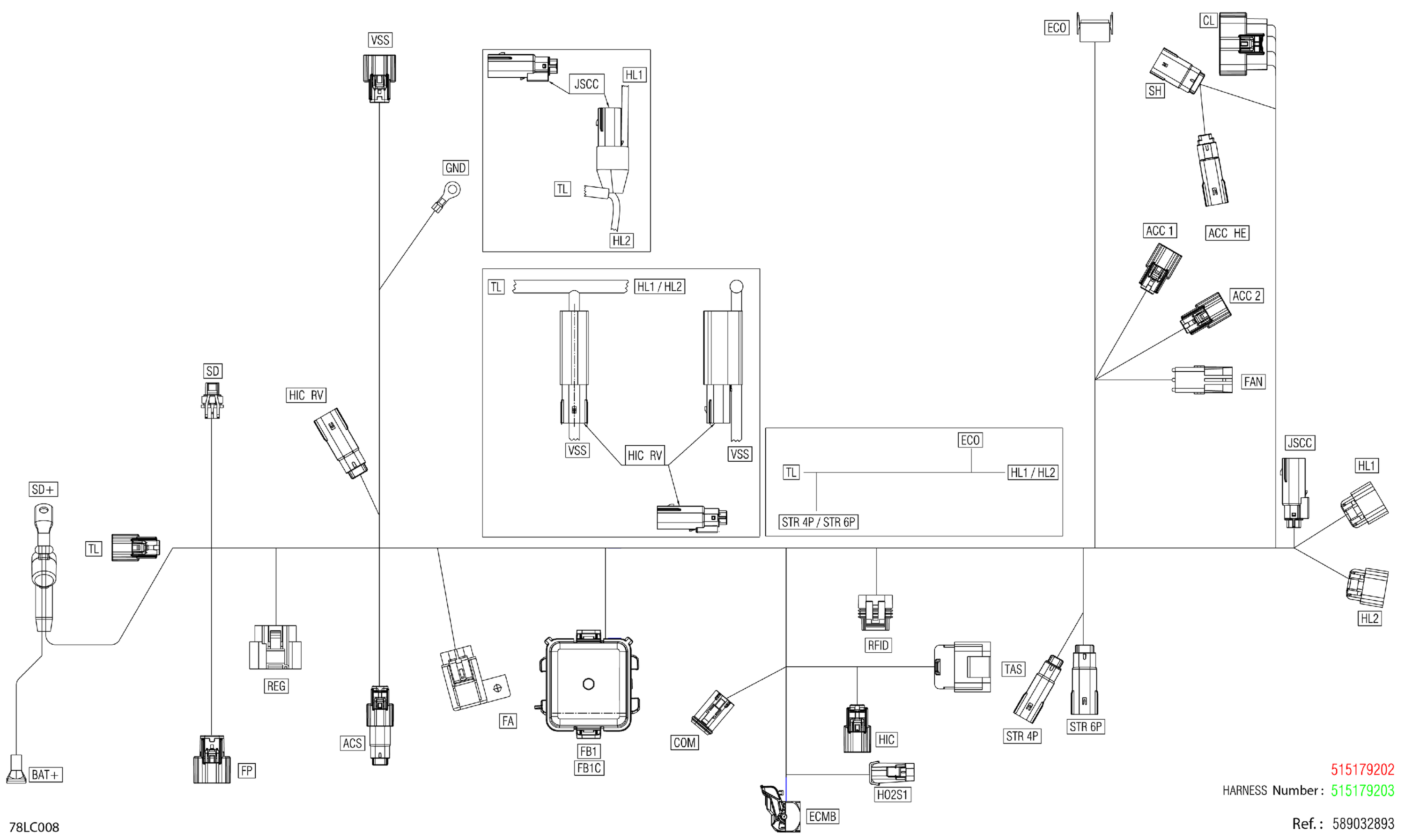 Electric - Main Harness - 515179202 - Model With Multigauge VIP Medium