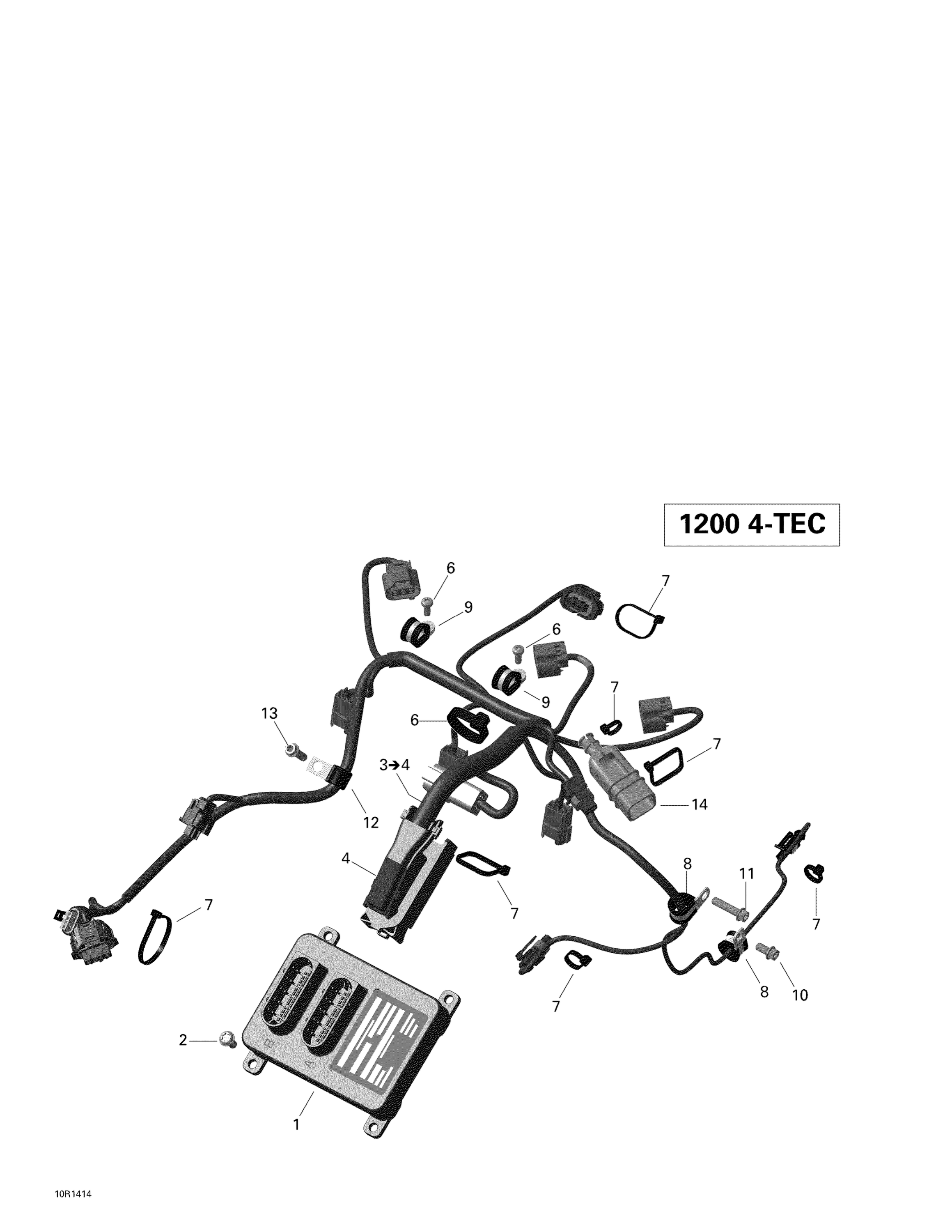 Схема узла: 10_Engine Harness and Electric Module