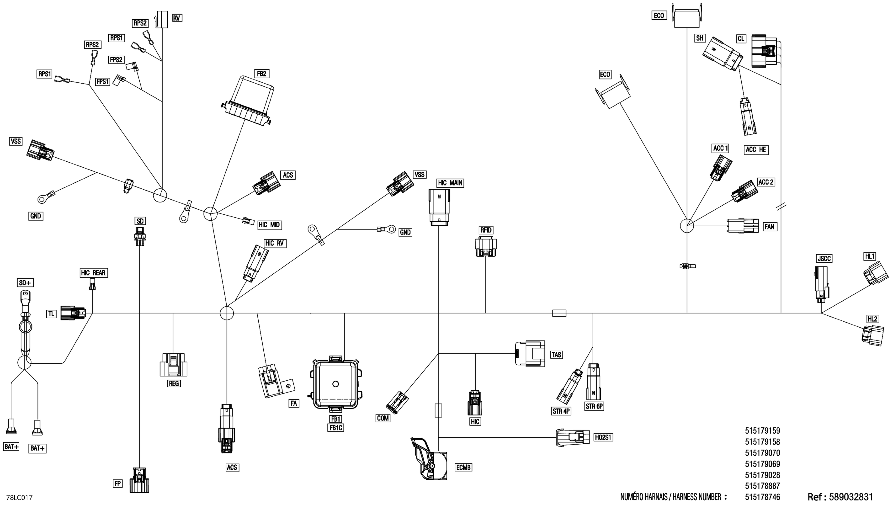 Схема узла: Electric - Main Harness - 515179159