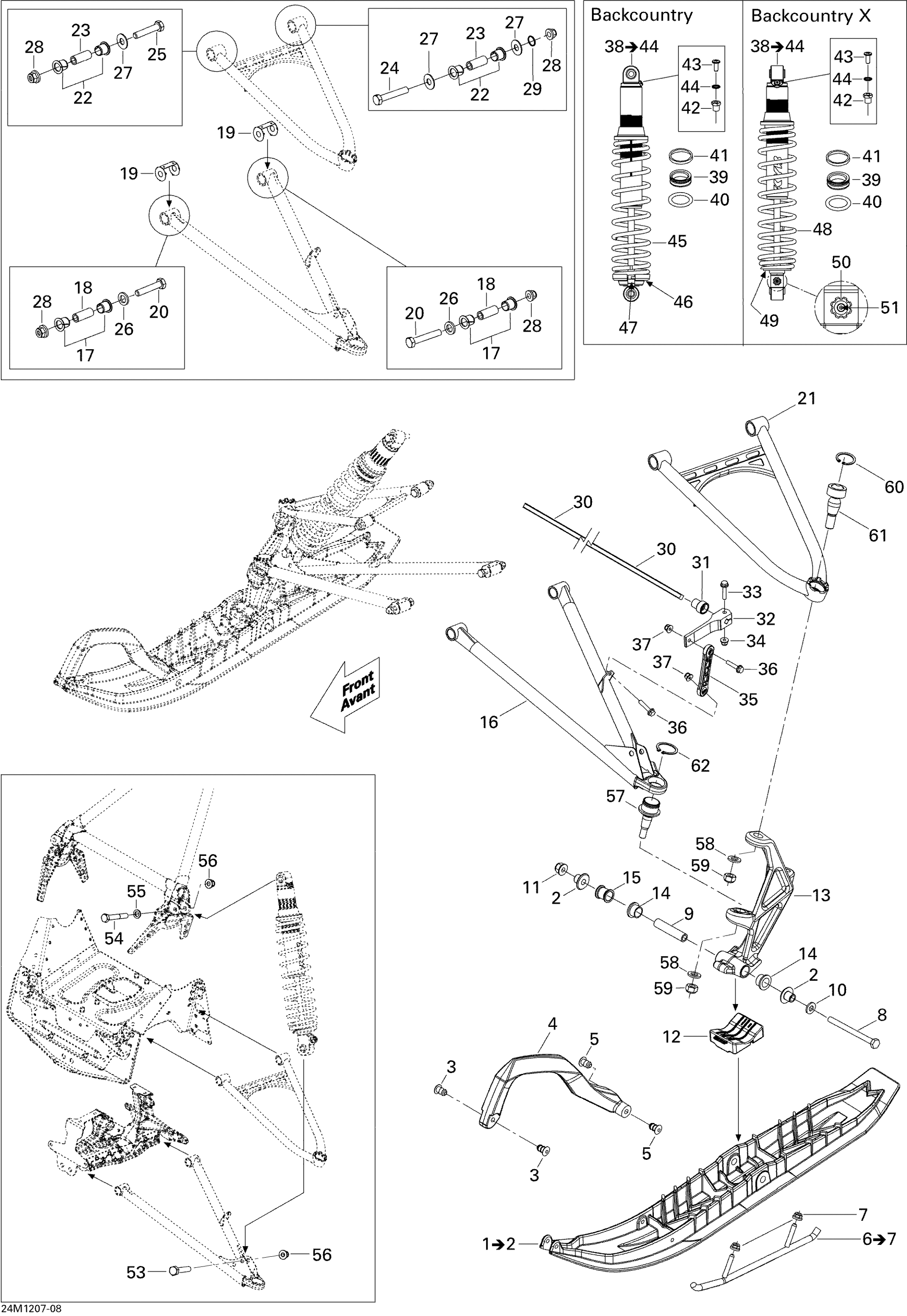 Схема узла: Front Suspension And Ski