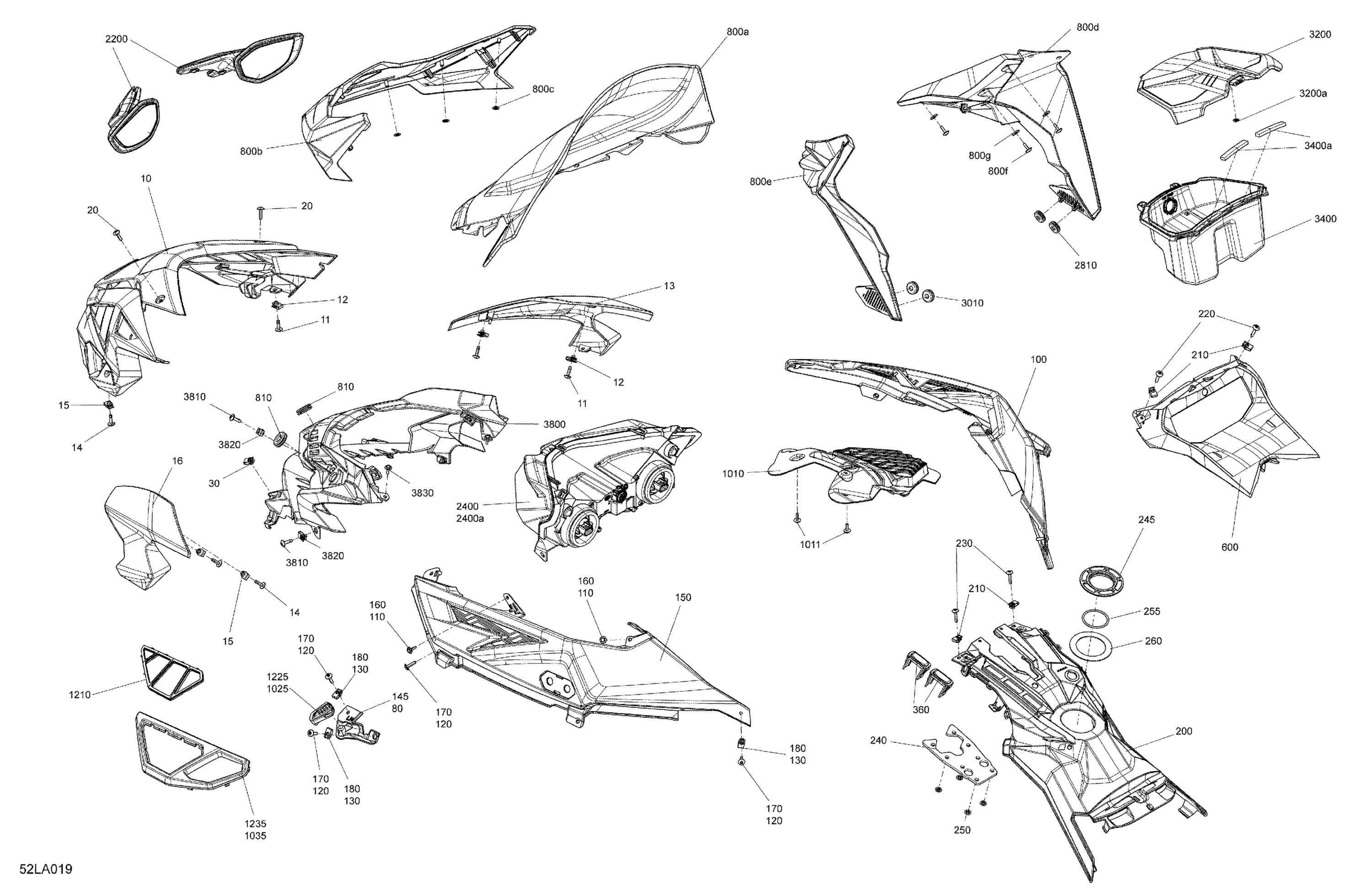 Схема узла: Body - Hood Section and WindShield