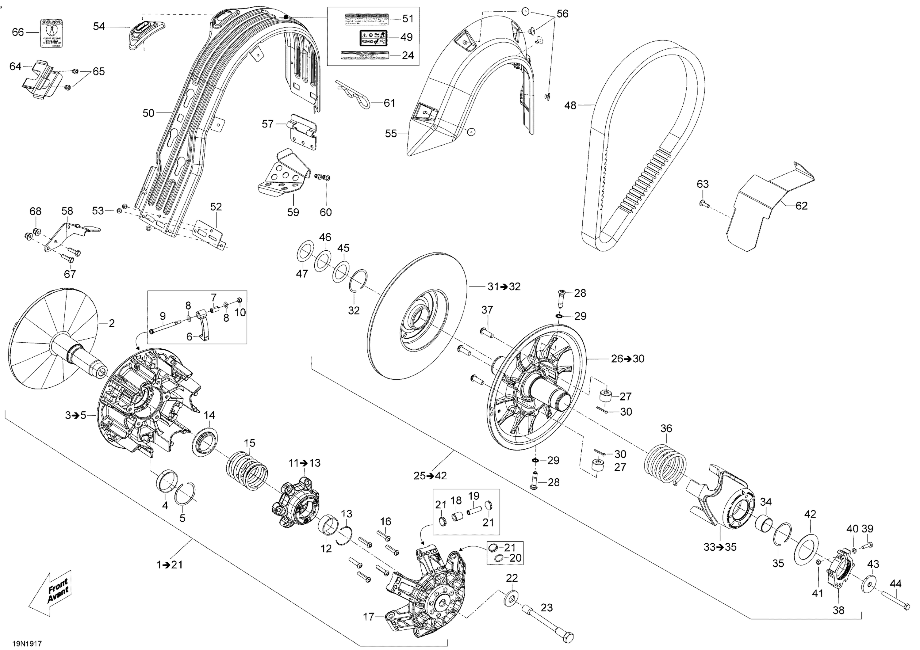 Схема узла: Pulley - 900 A Package WT