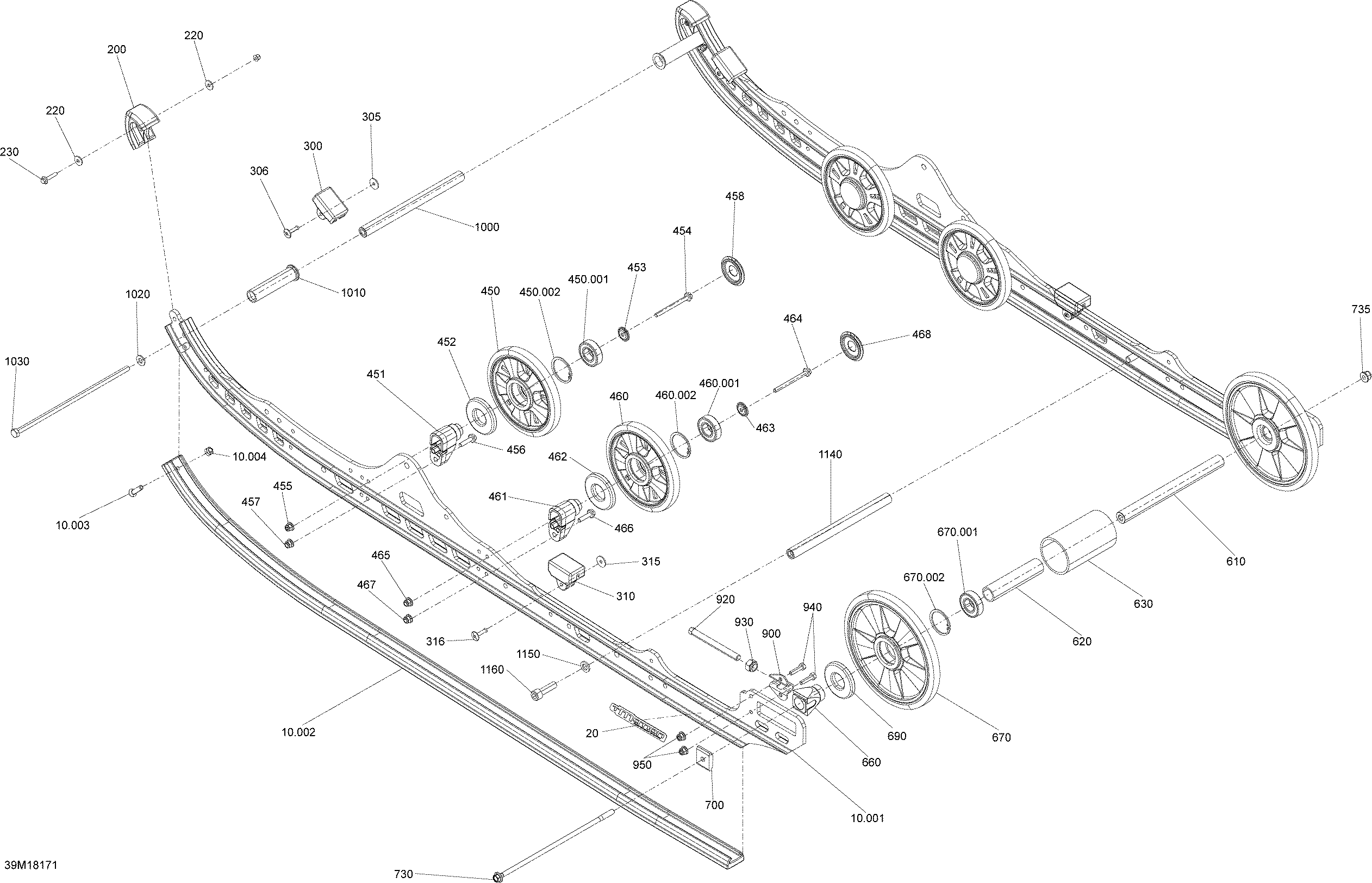 Схема узла: Rear Suspension Renegade - 600HO E-TEC - Package BackCountry - Inferior