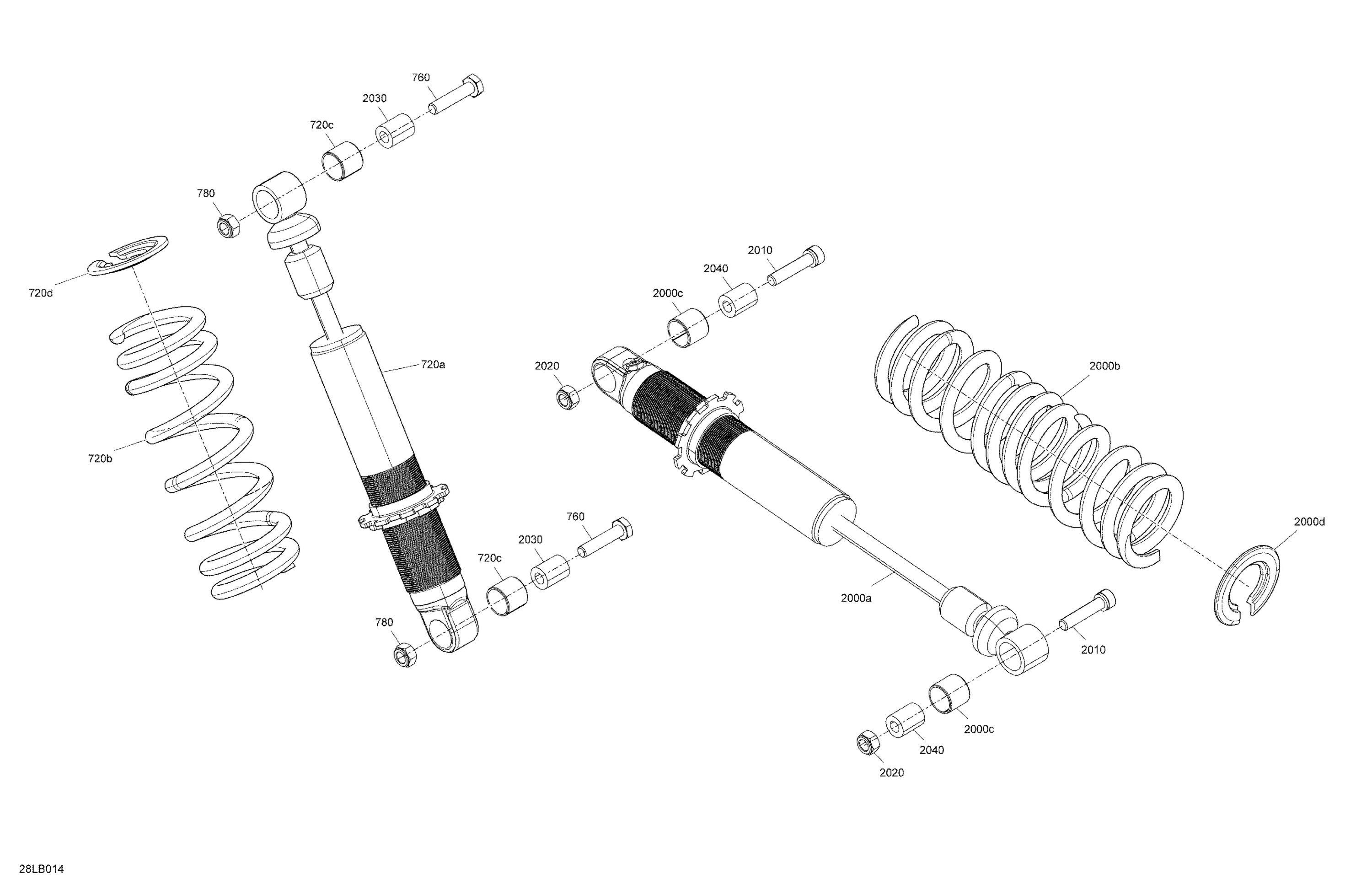 Схема узла: Suspension - Rear Shocks