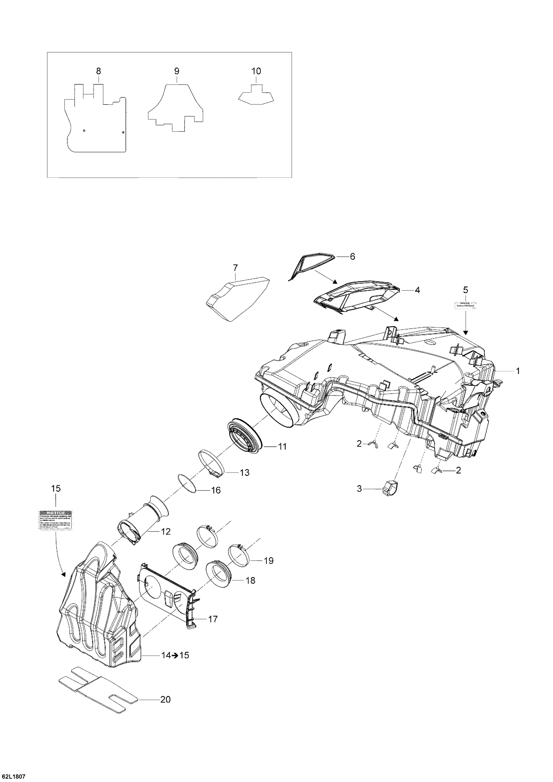 Схема узла: Air Intake System 600HO ETEC