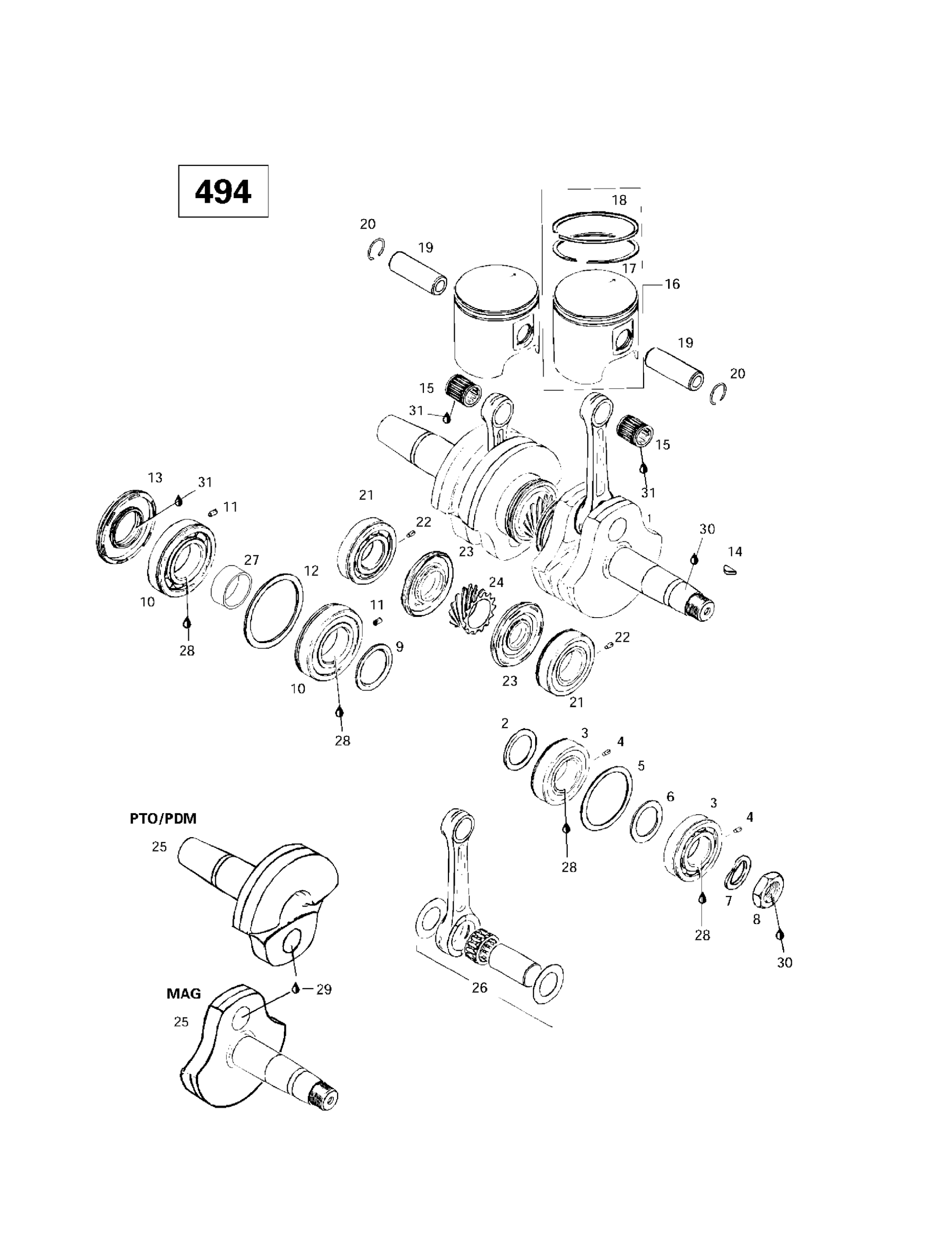 Crankshaft And Pistons (494)