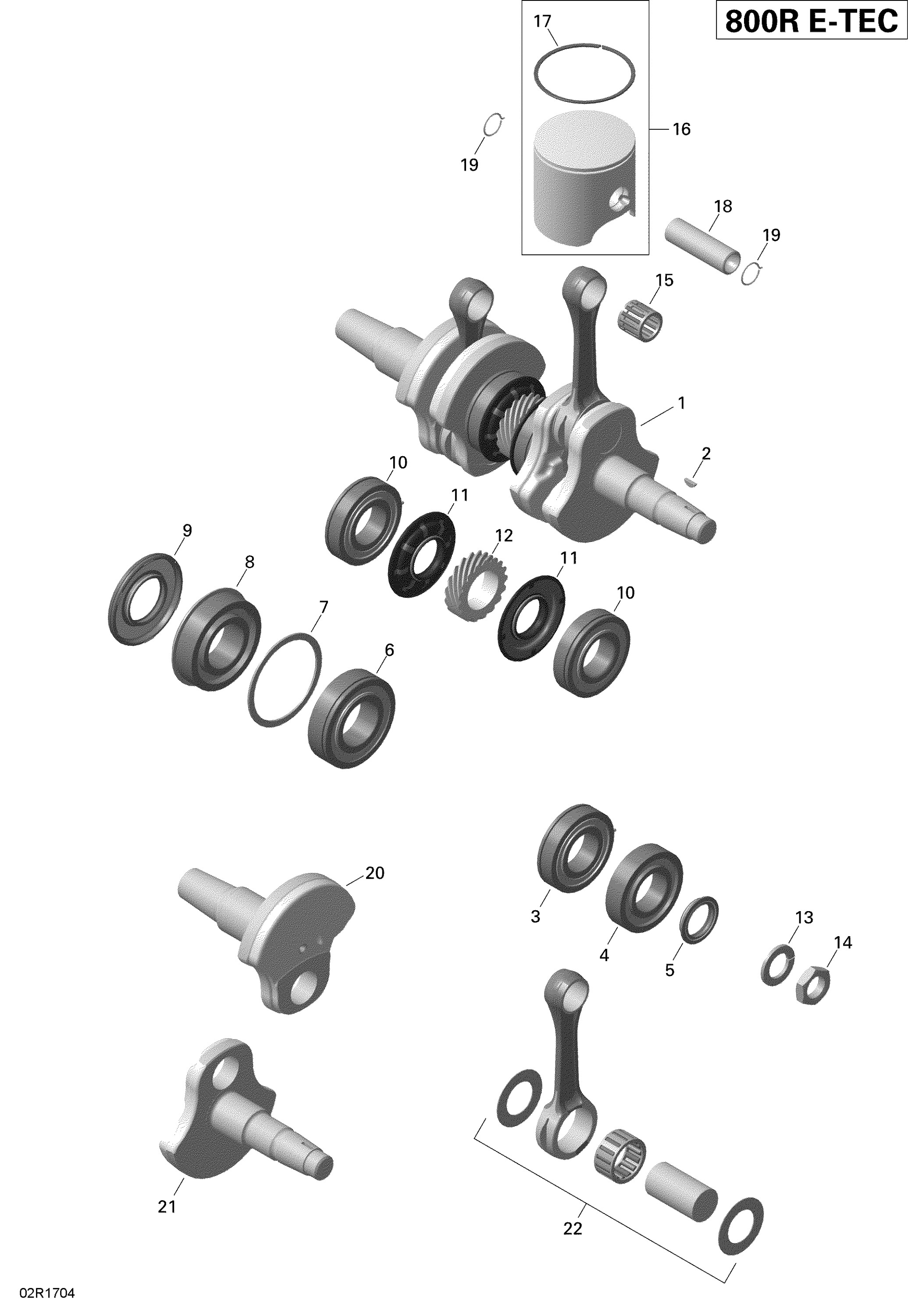 Схема узла: Crankshaft And Pistons