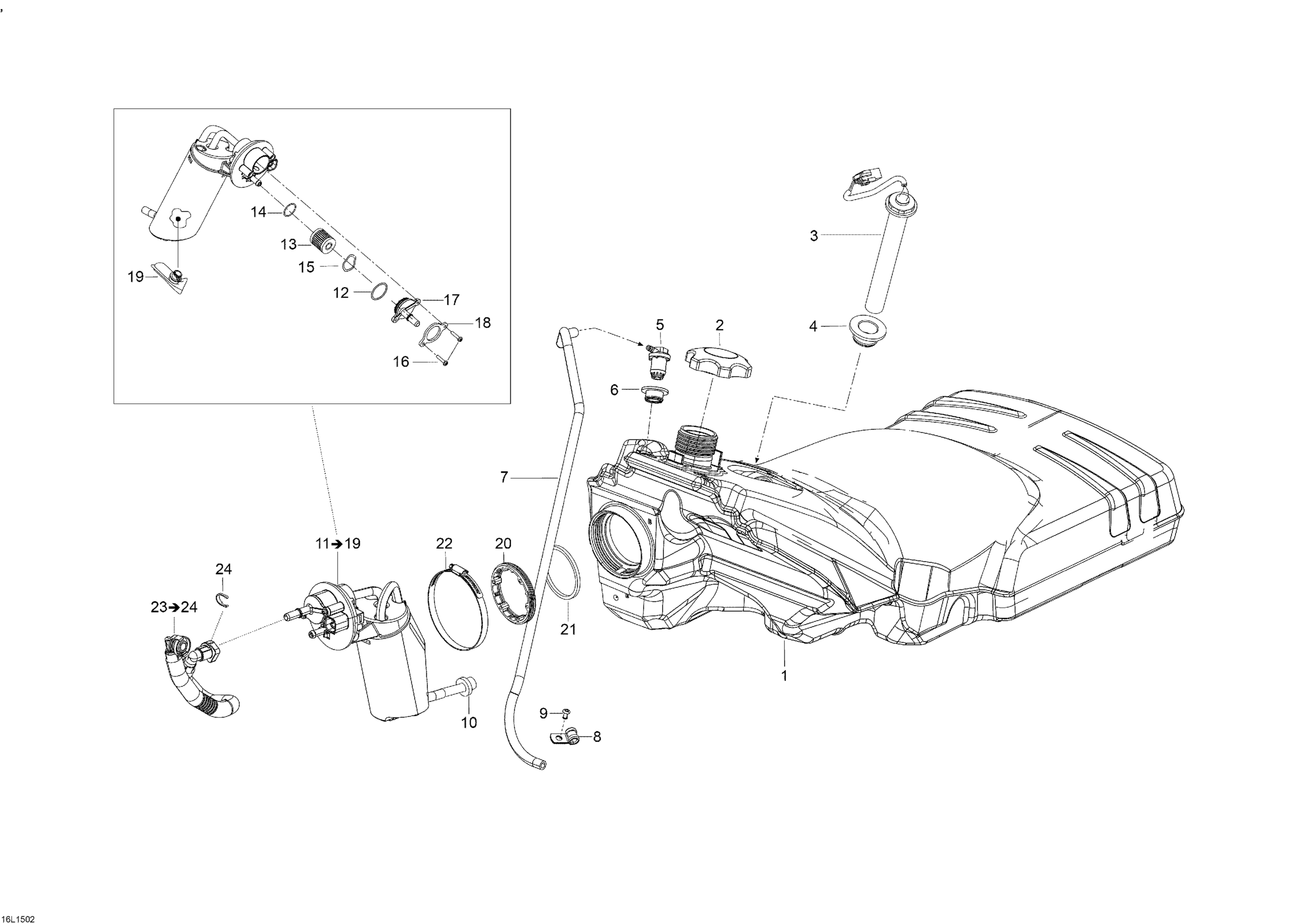 Схема узла: Fuel System _16M1558