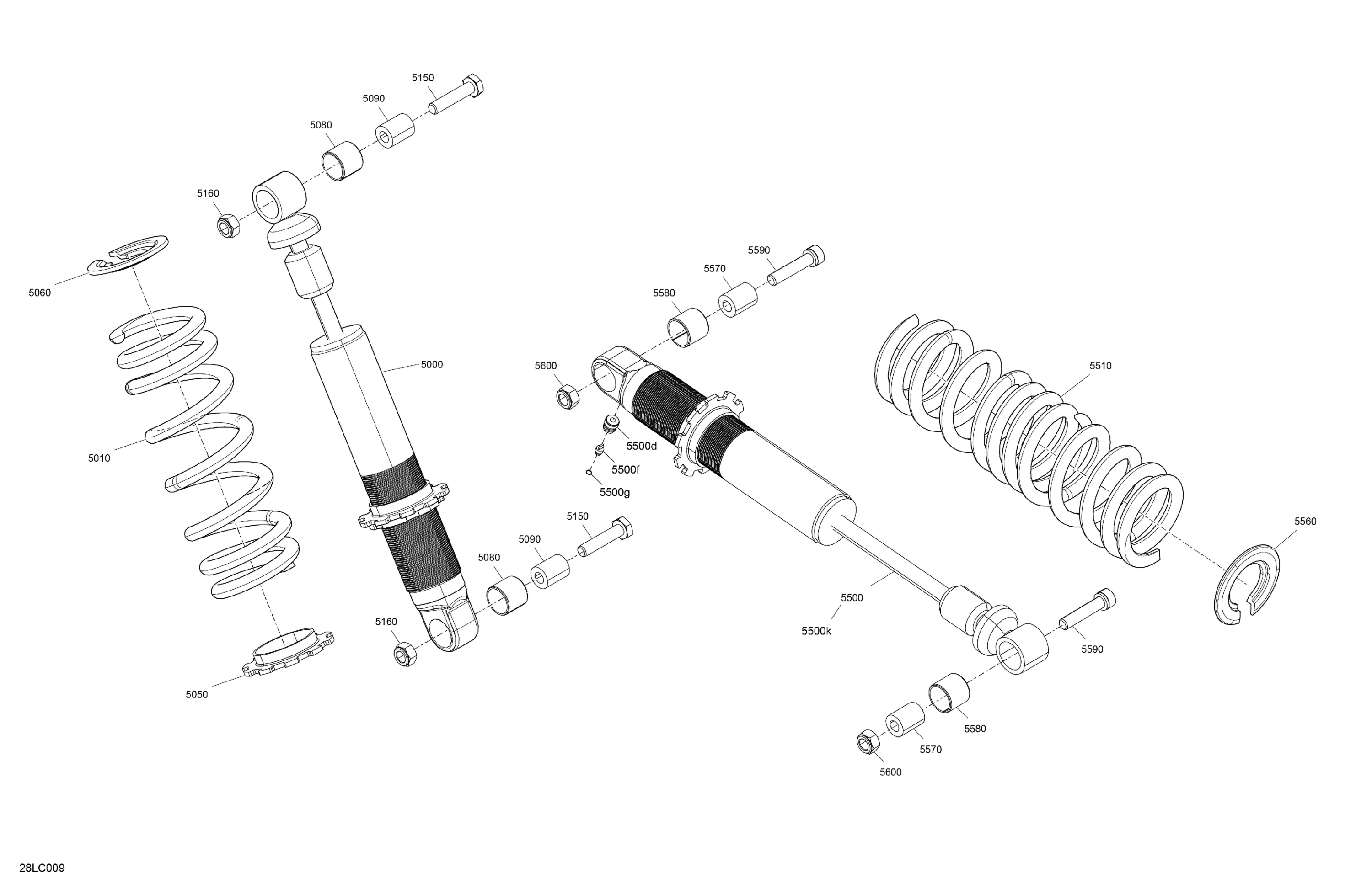 Схема узла: Suspension - Rear Shocks