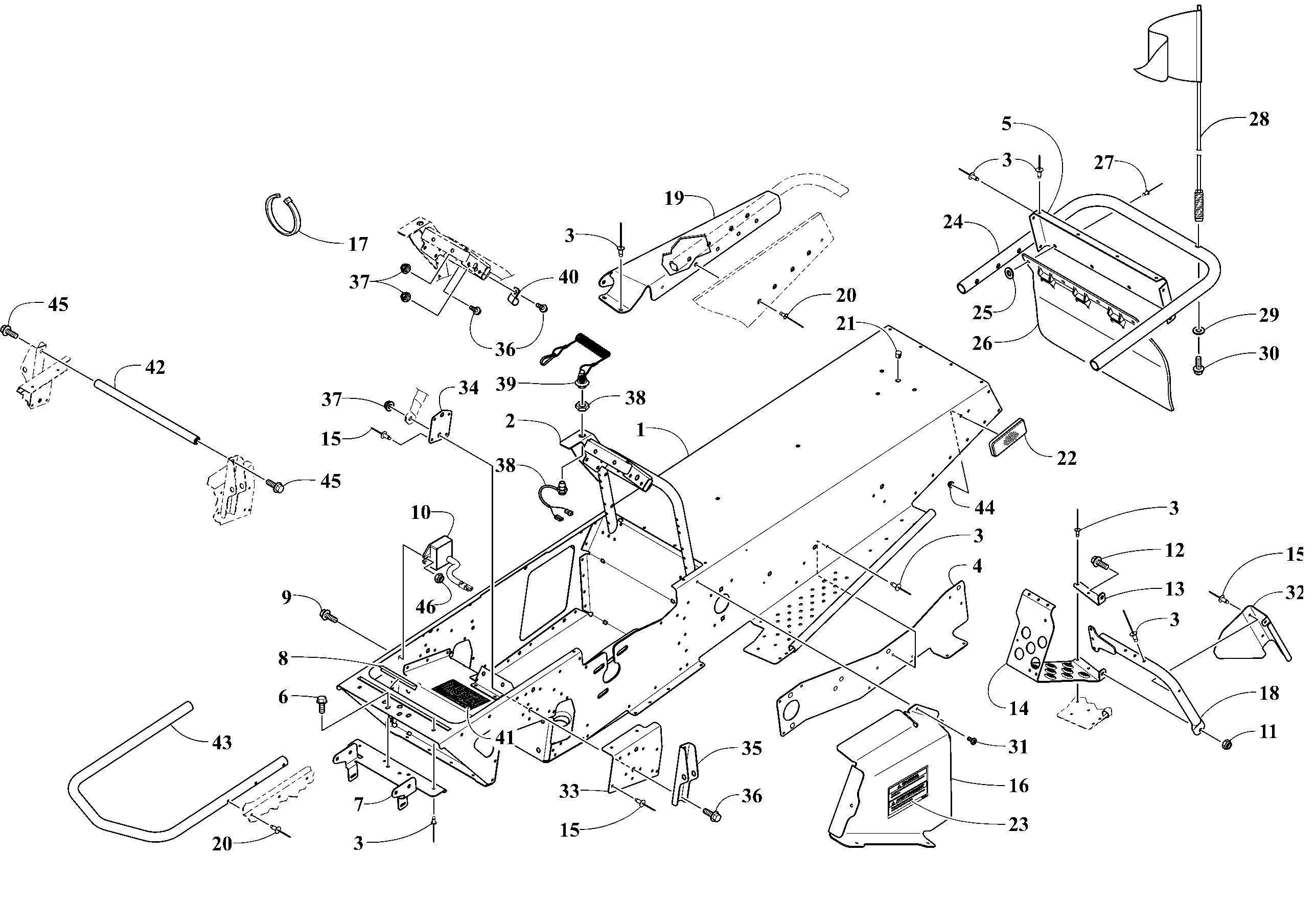 Chassis, Footrest and Rear Bumper