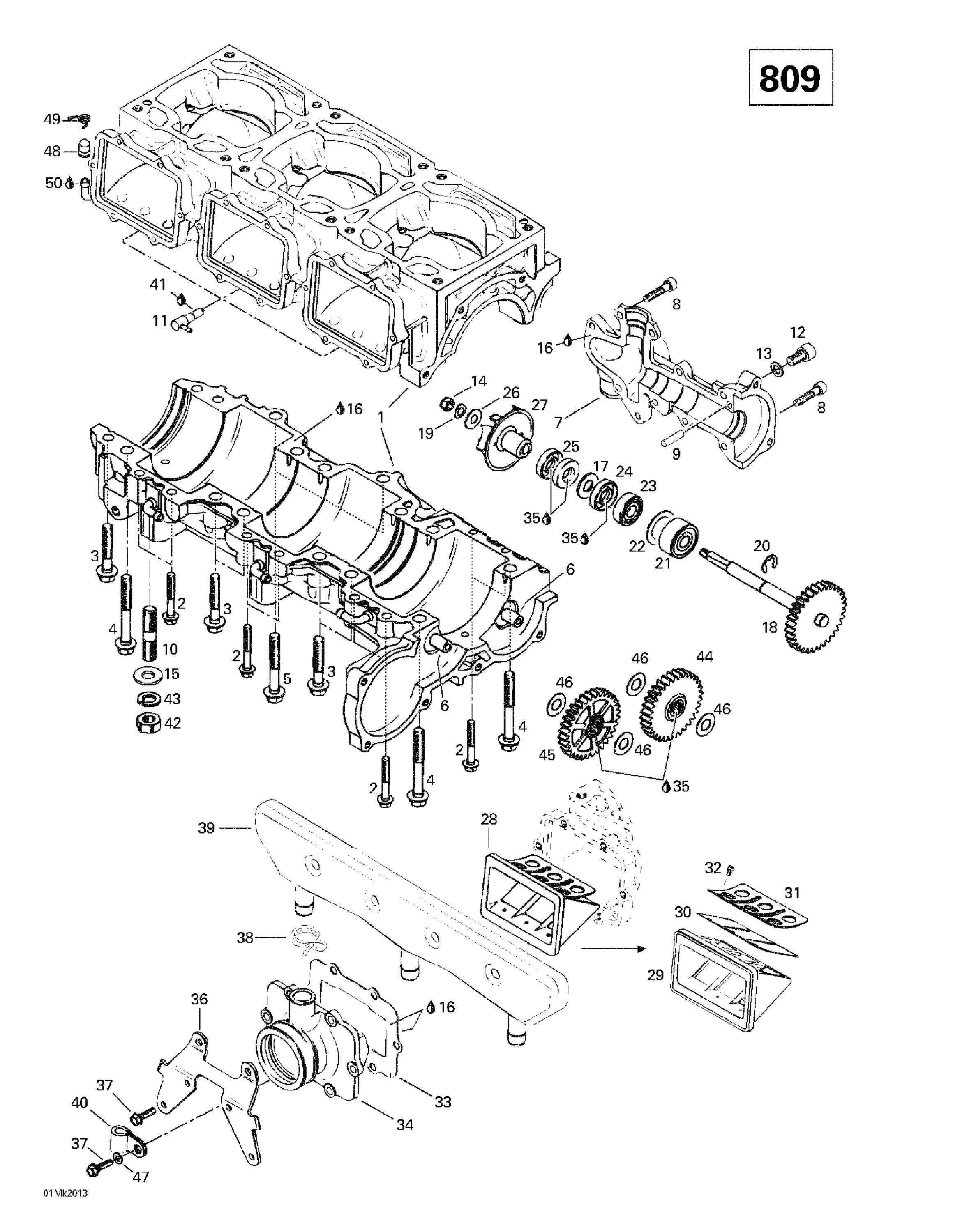 Crankcase, Reed Valve, Water Pump 2