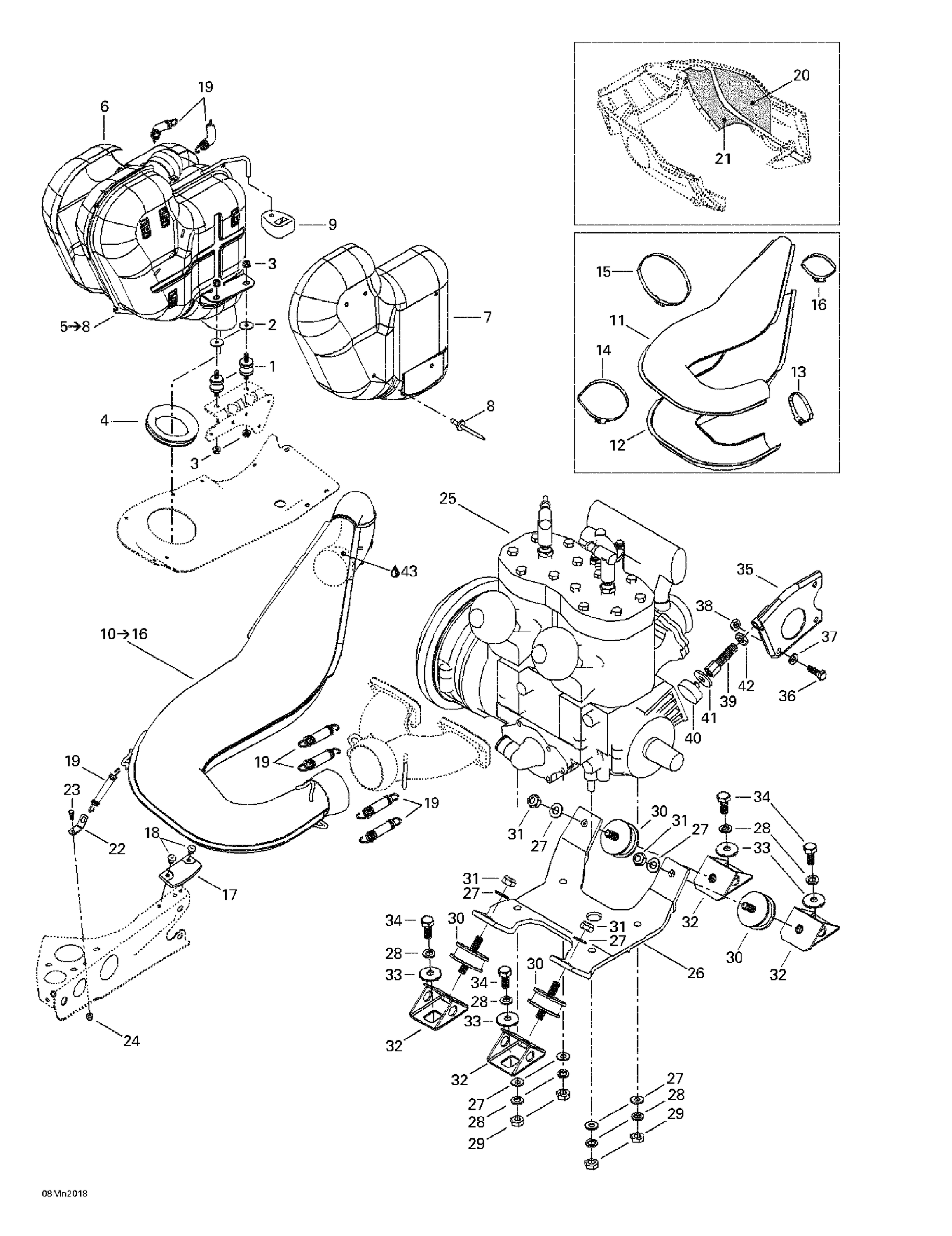 Схема узла: Engine Support And Muffler