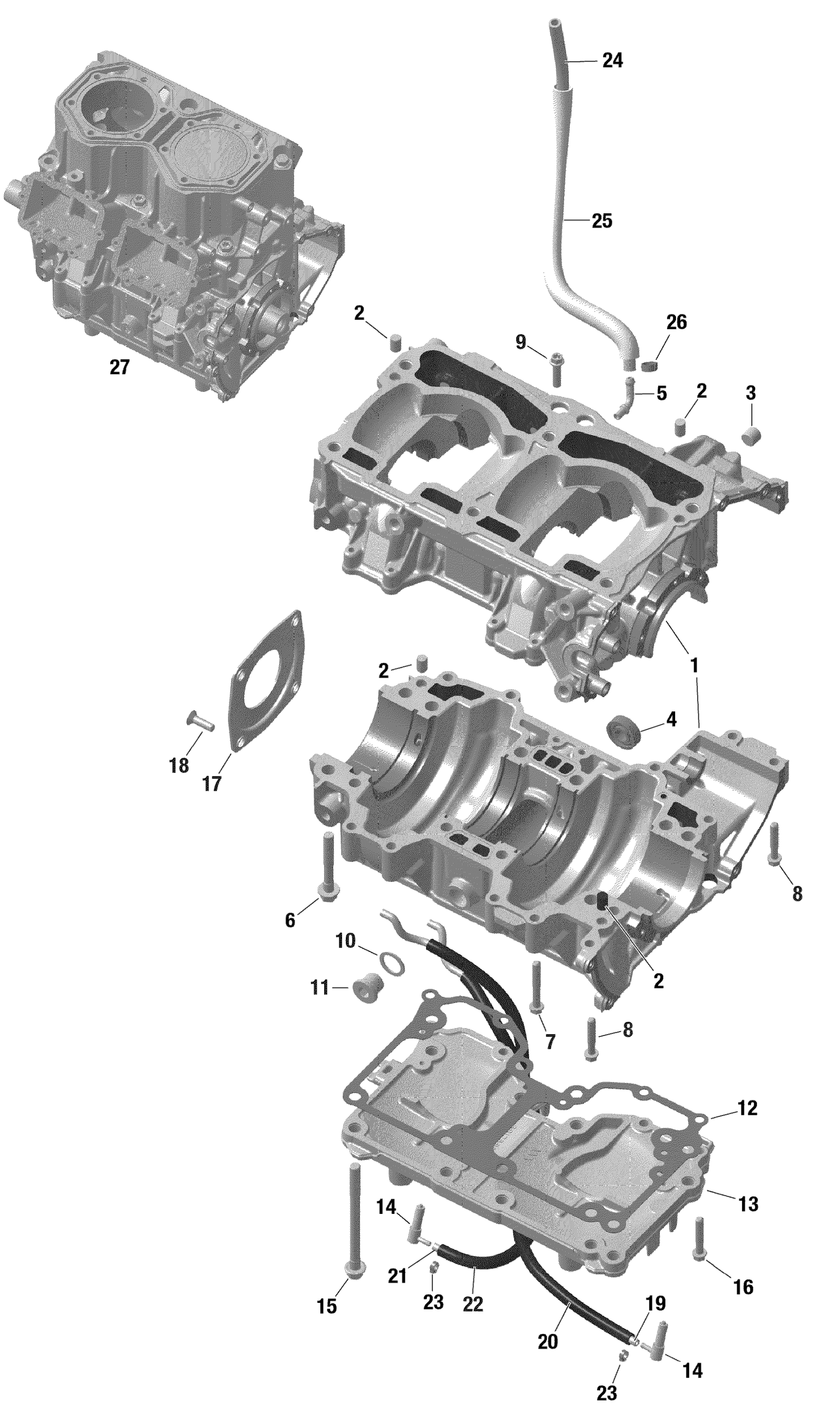 Схема узла: Engine - Crankcase - 850 E-TEC