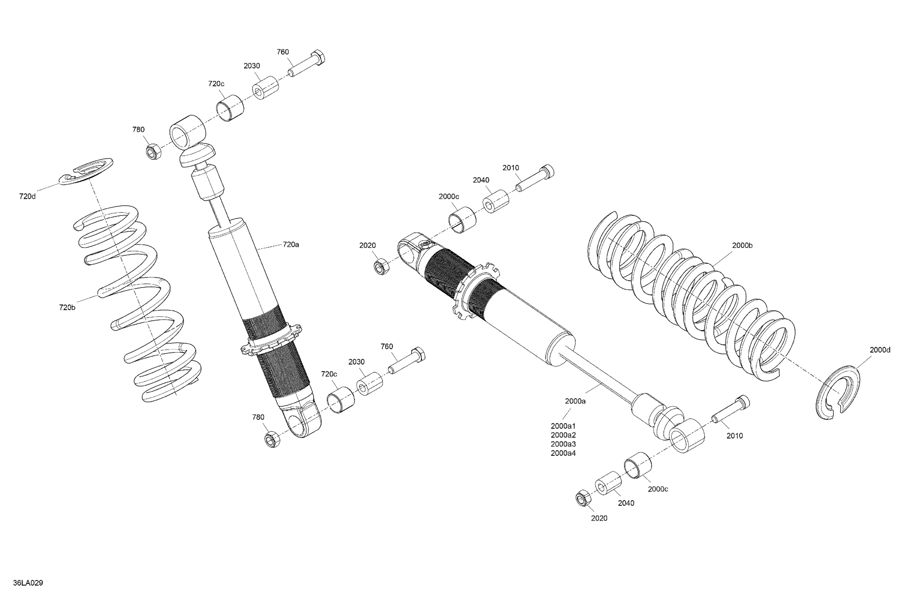 Схема узла: Suspension - Rear Shocks