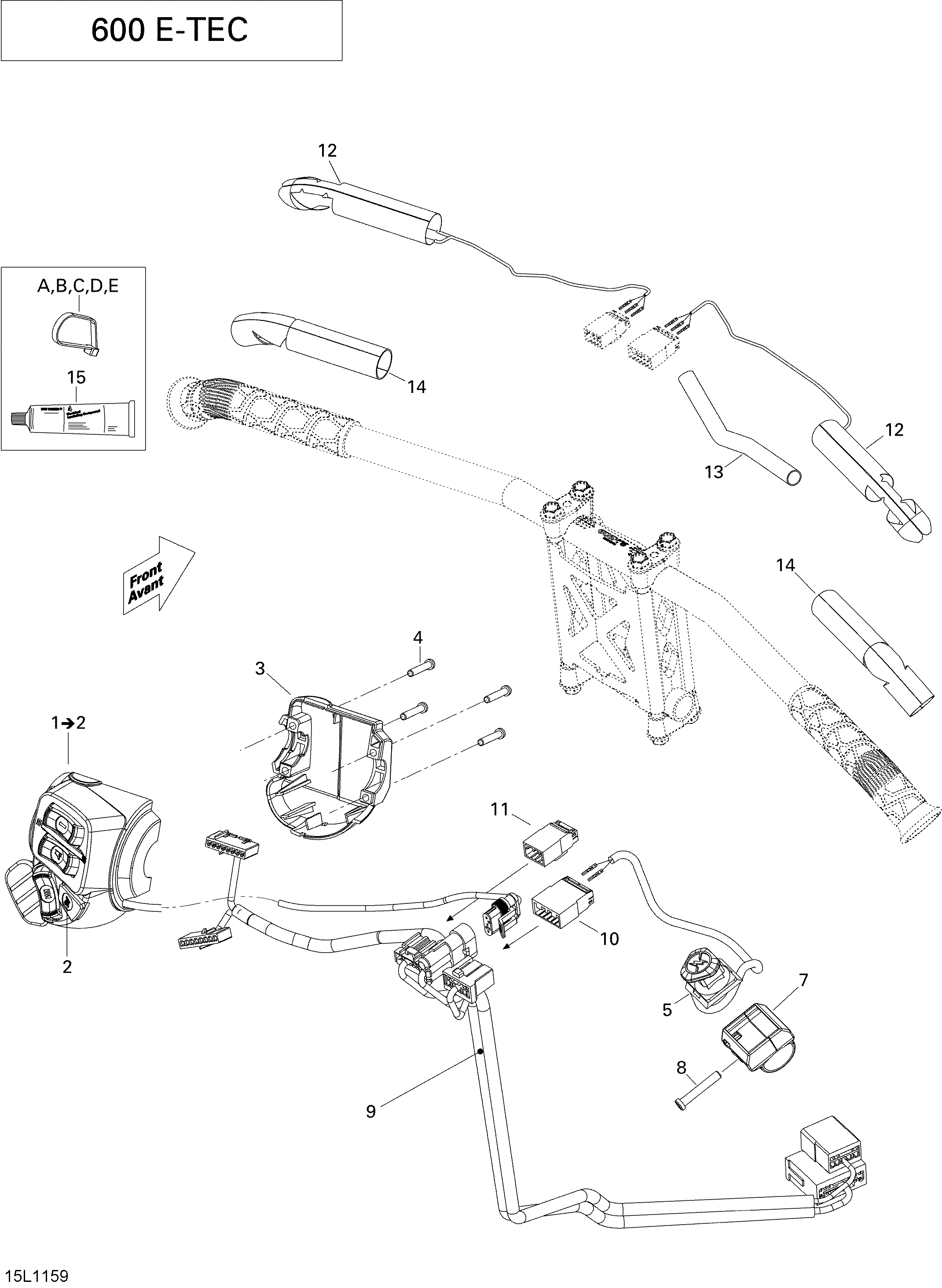 Схема узла: Steering Wiring Harness 600 HO ETEC