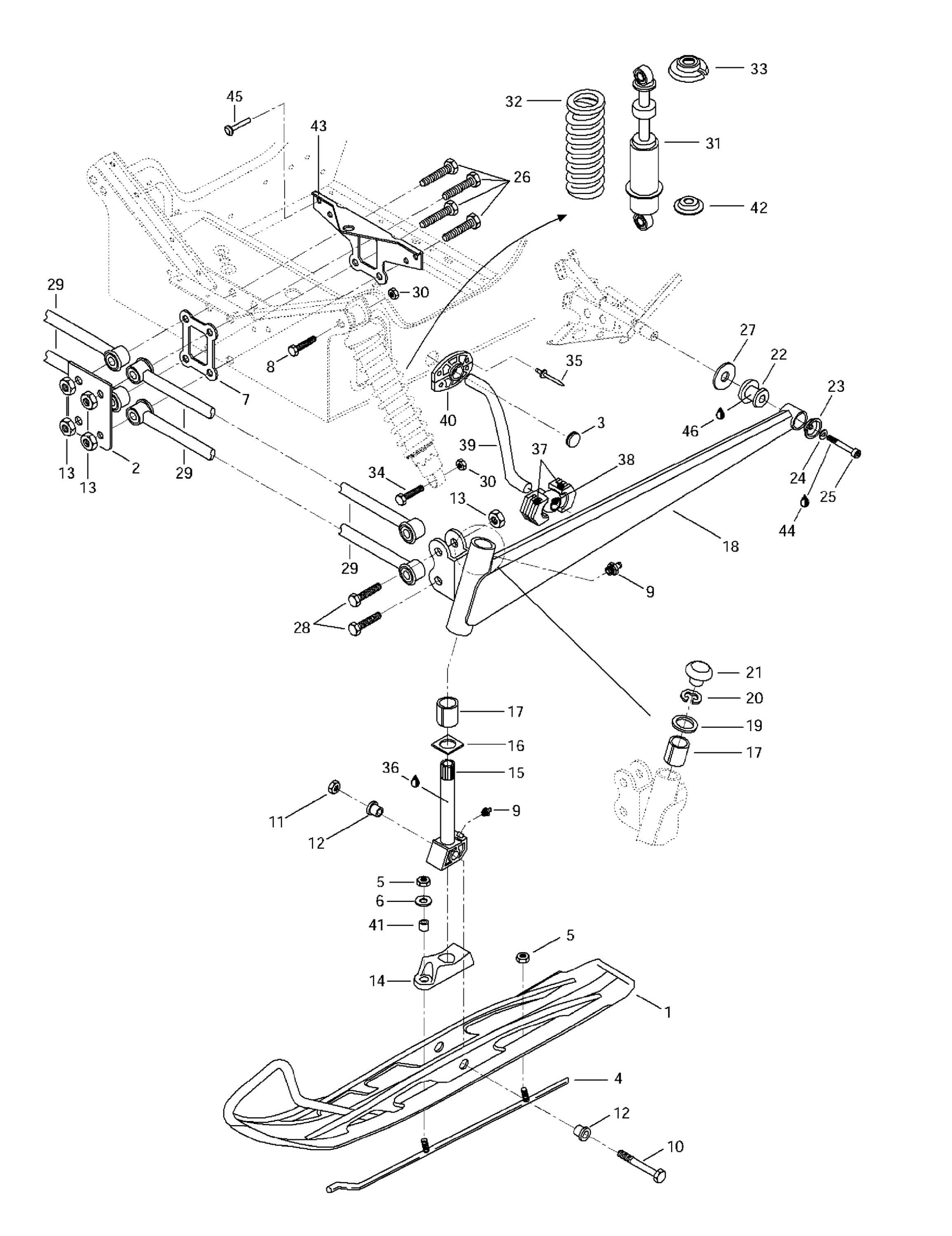 Front Suspension And Ski