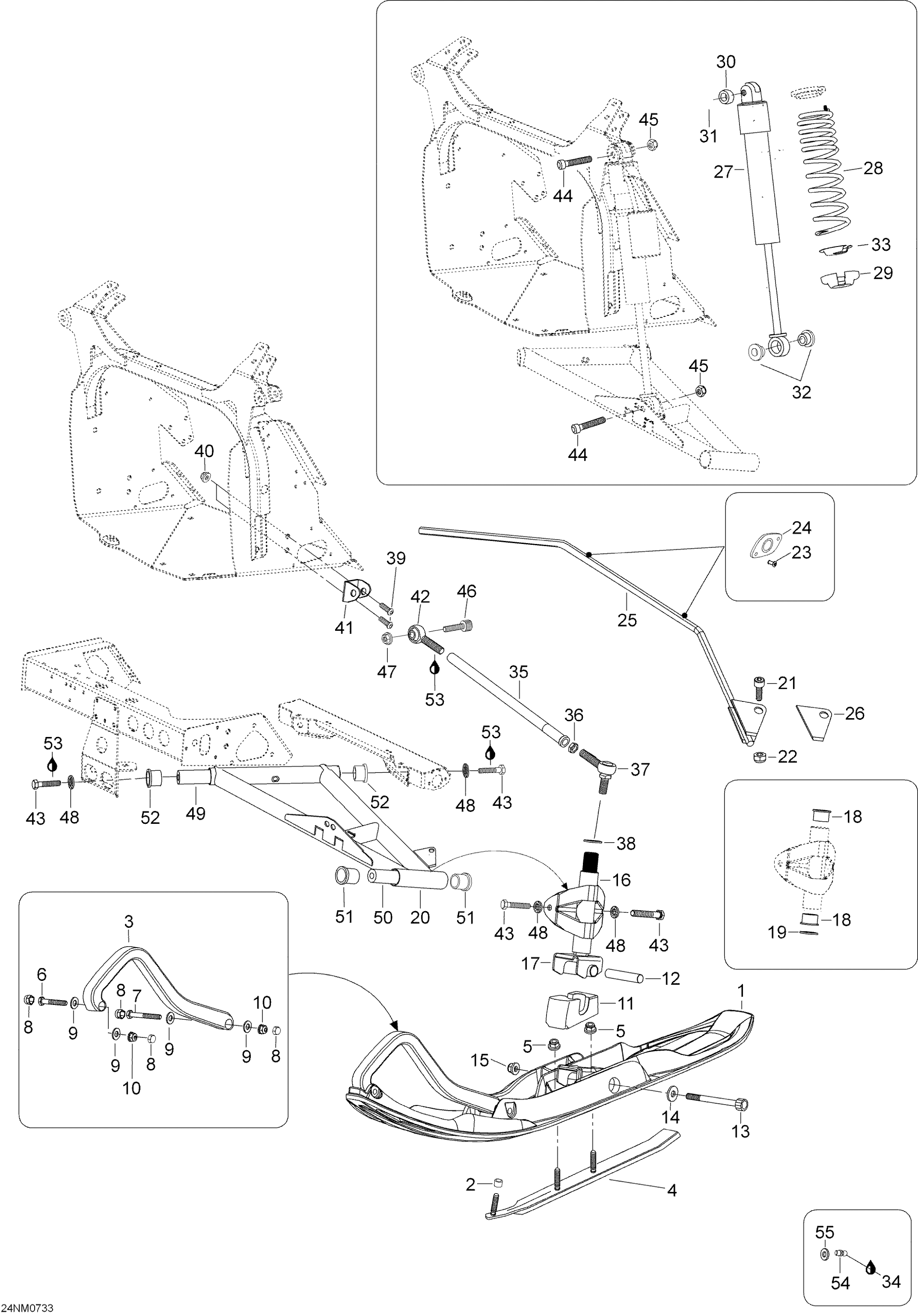 Схема узла: Front Suspension And Ski