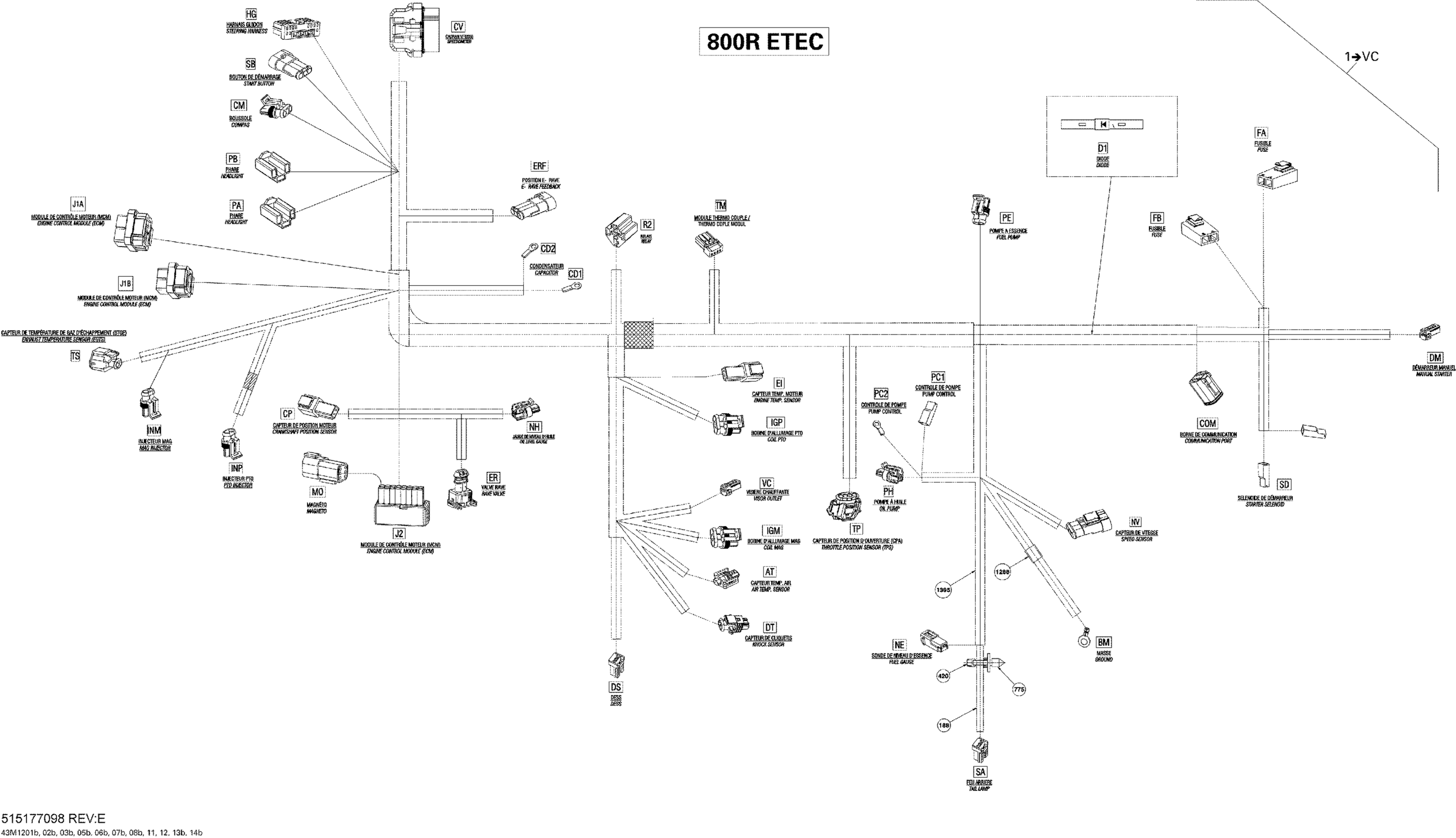 Схема узла: Electrical Harness , Main 600HO E-TEC