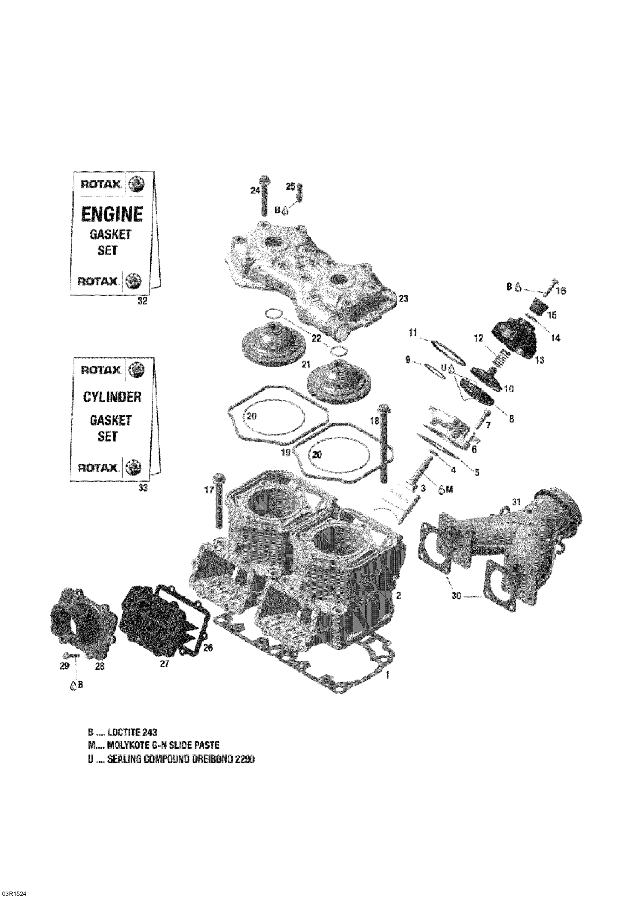 Cylinder, Exh. Manifold And Reed Valve