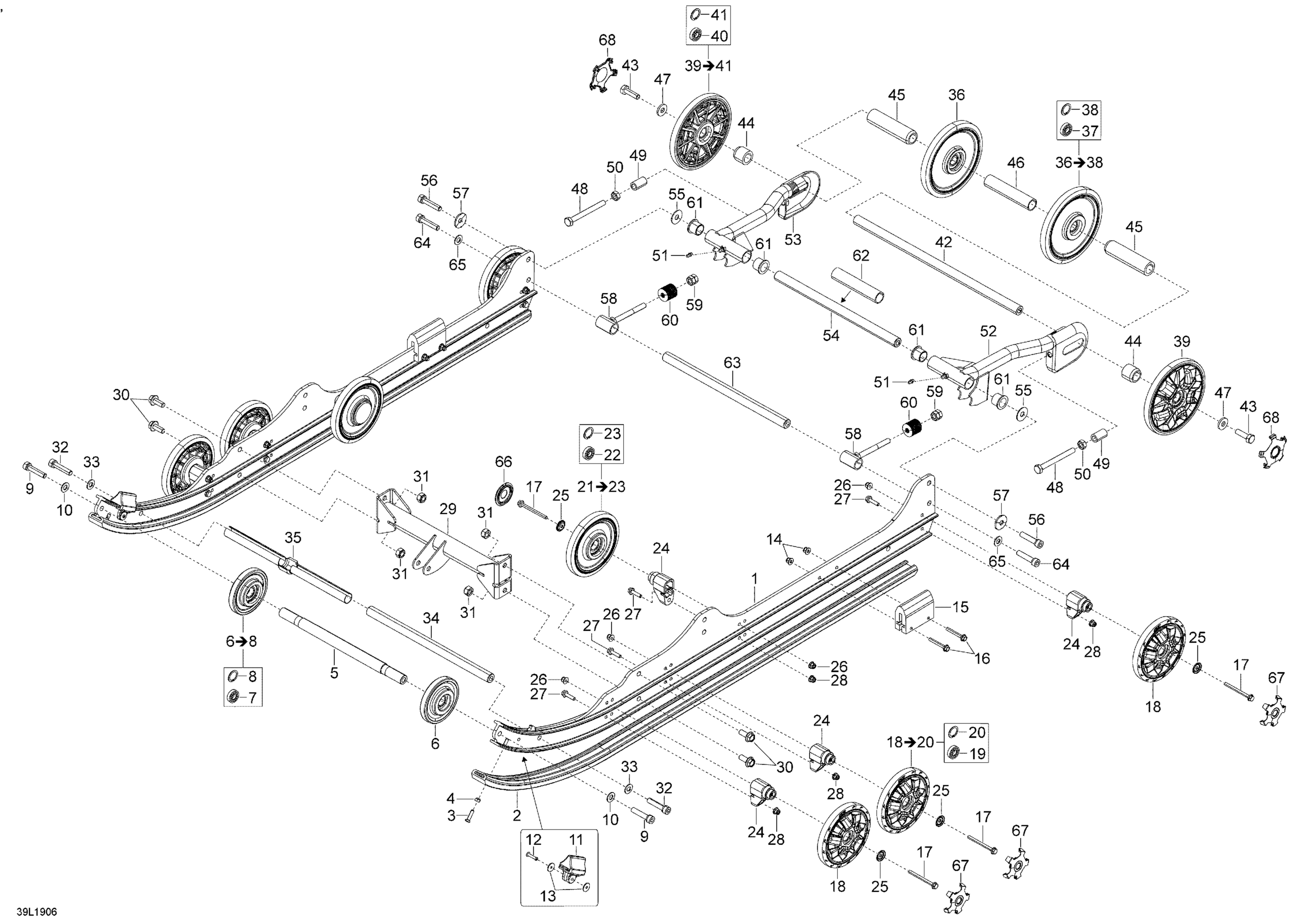 Схема узла: Rear Suspension Commander - 800R E-TEC - Package 800