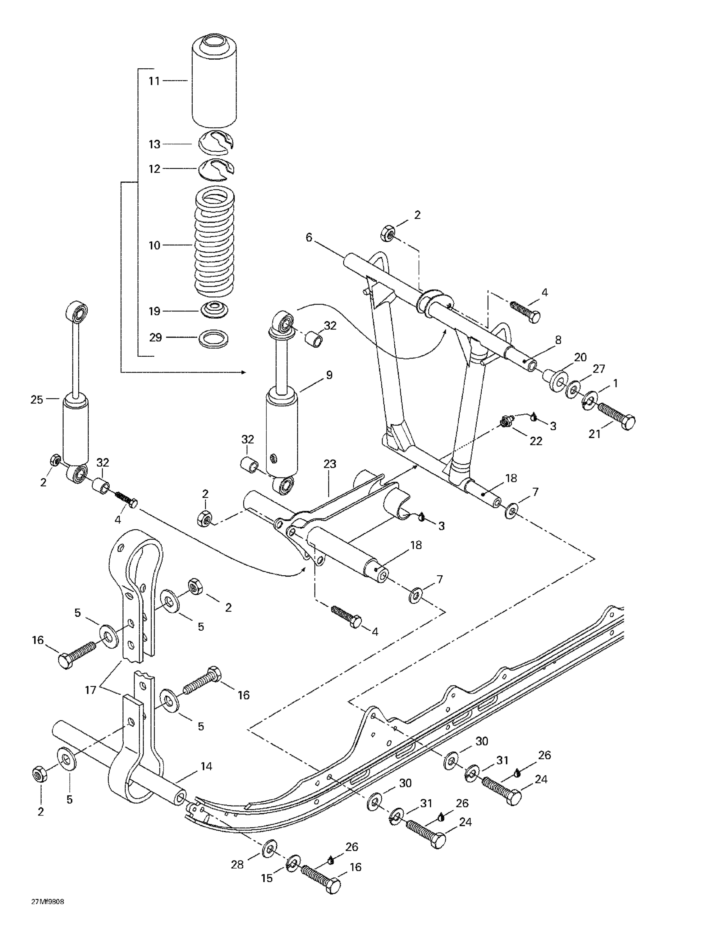 Схема узла: Front Arm, Rear Suspension