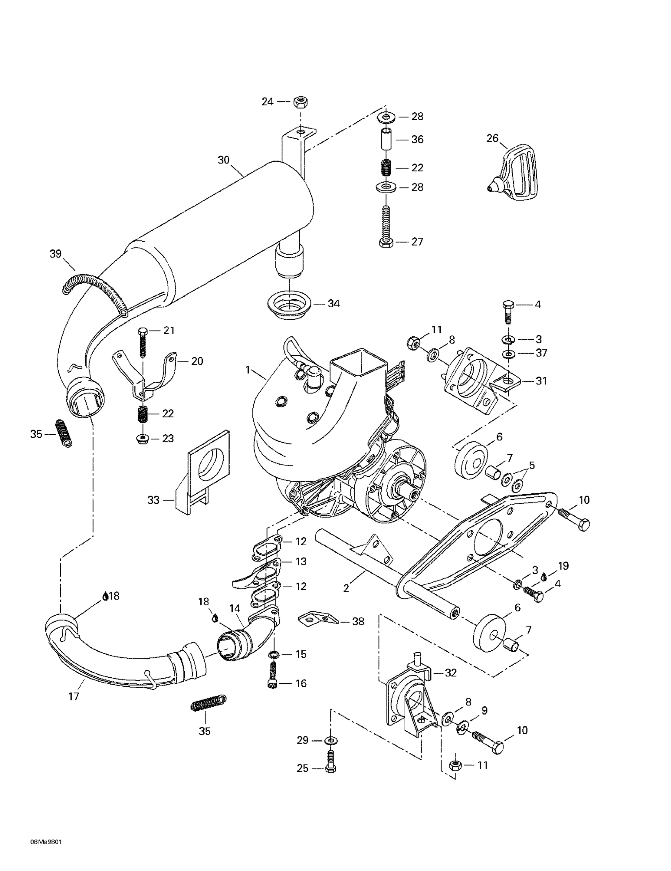 Engine Support And Muffler