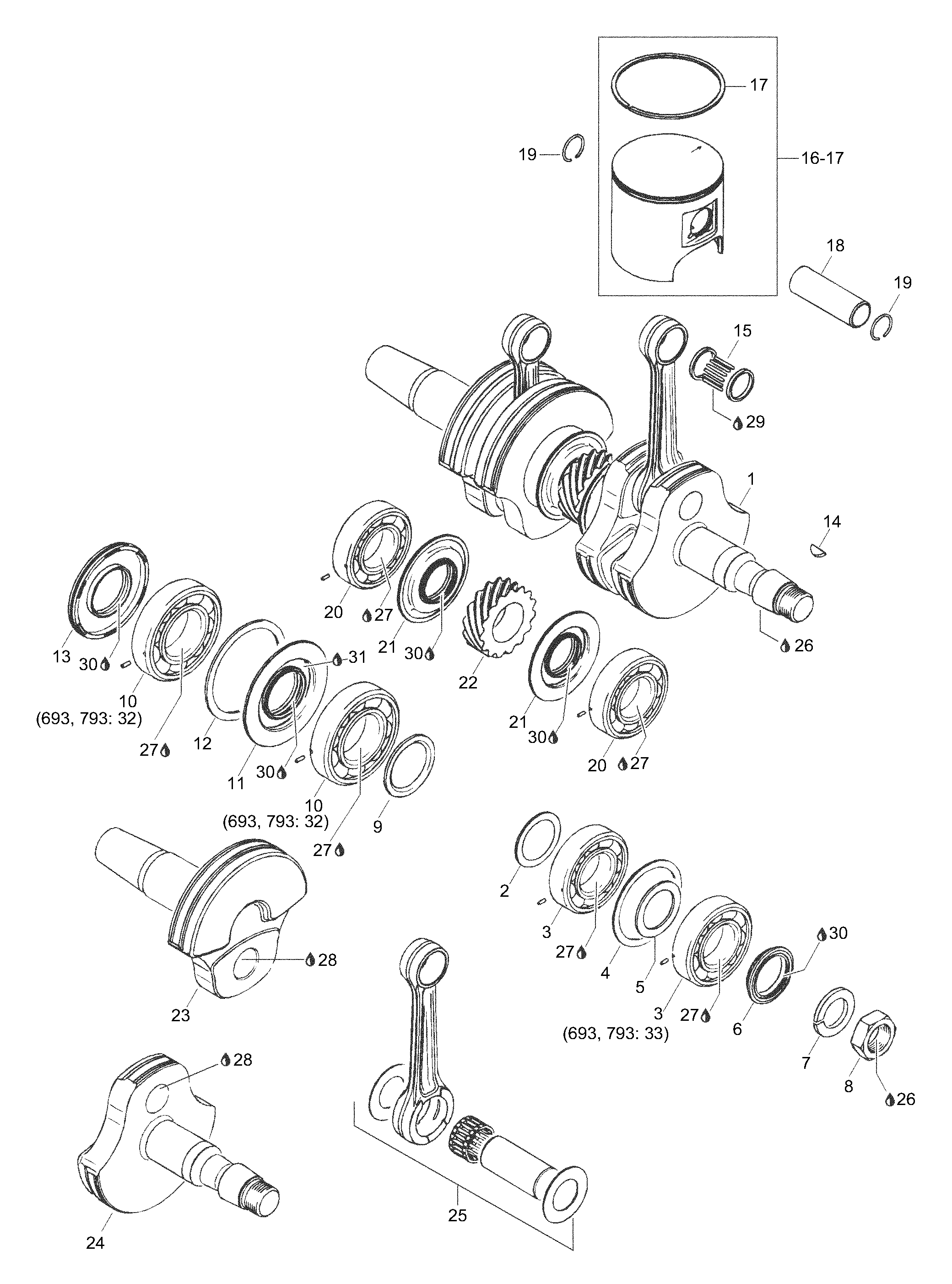 Схема узла: Crankshaft Assy