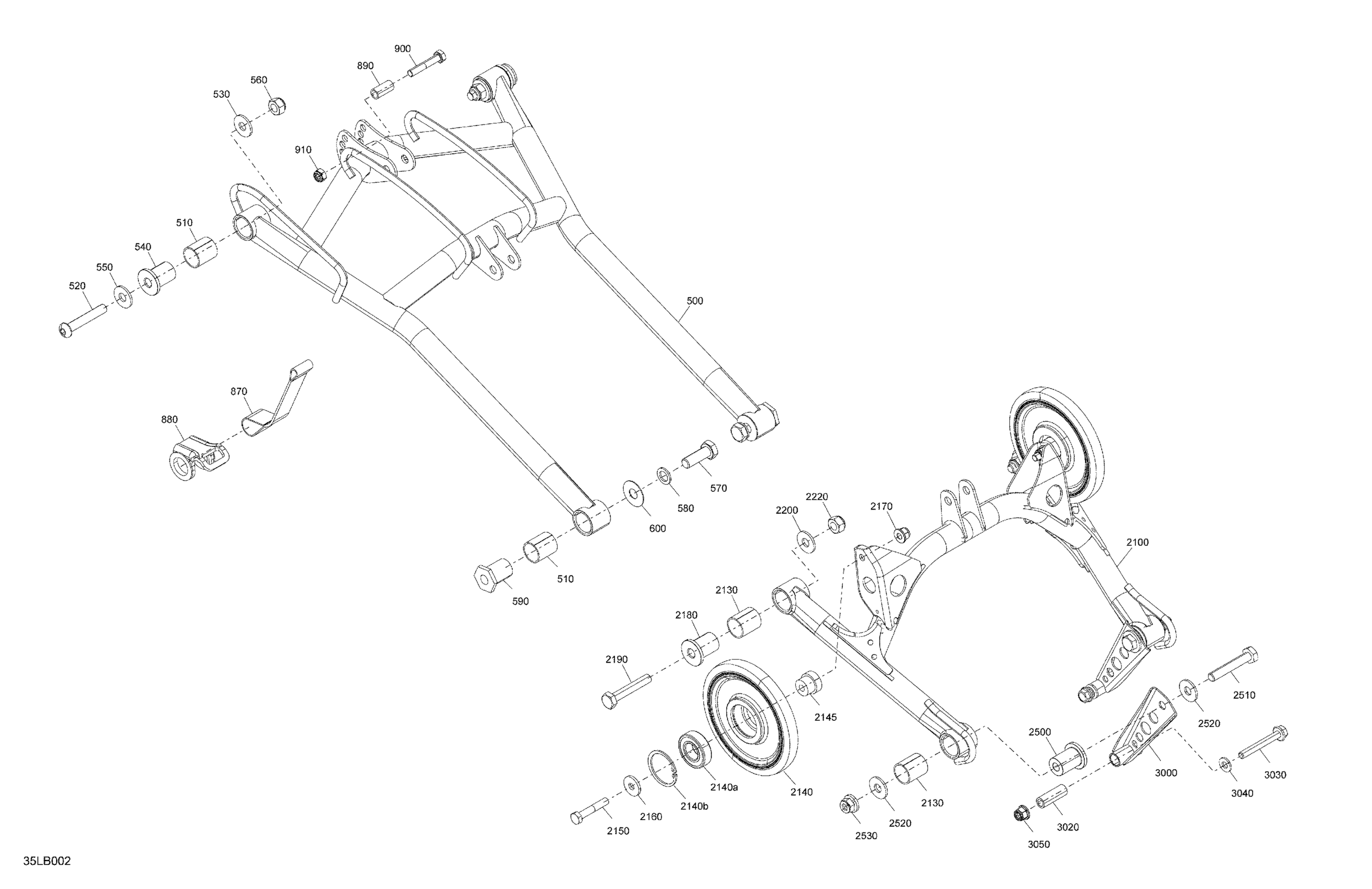 Схема узла: Suspension - Rear - Upper Section