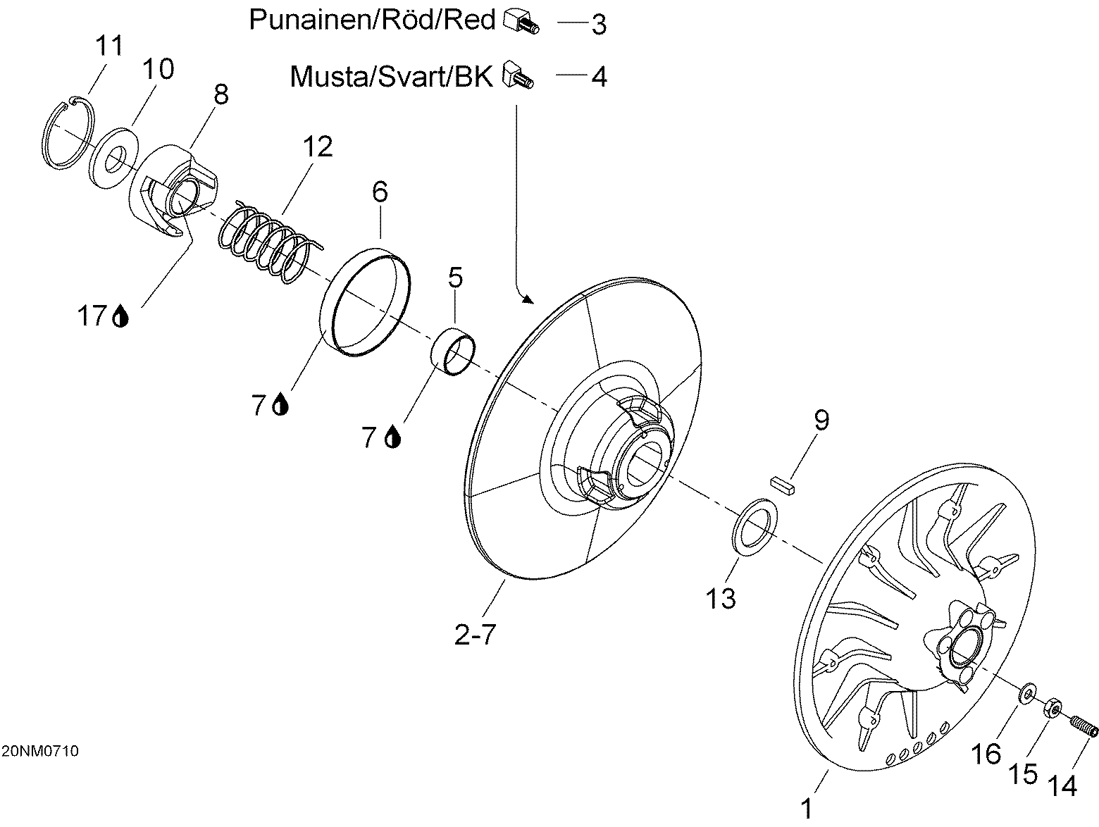 Driven pulley