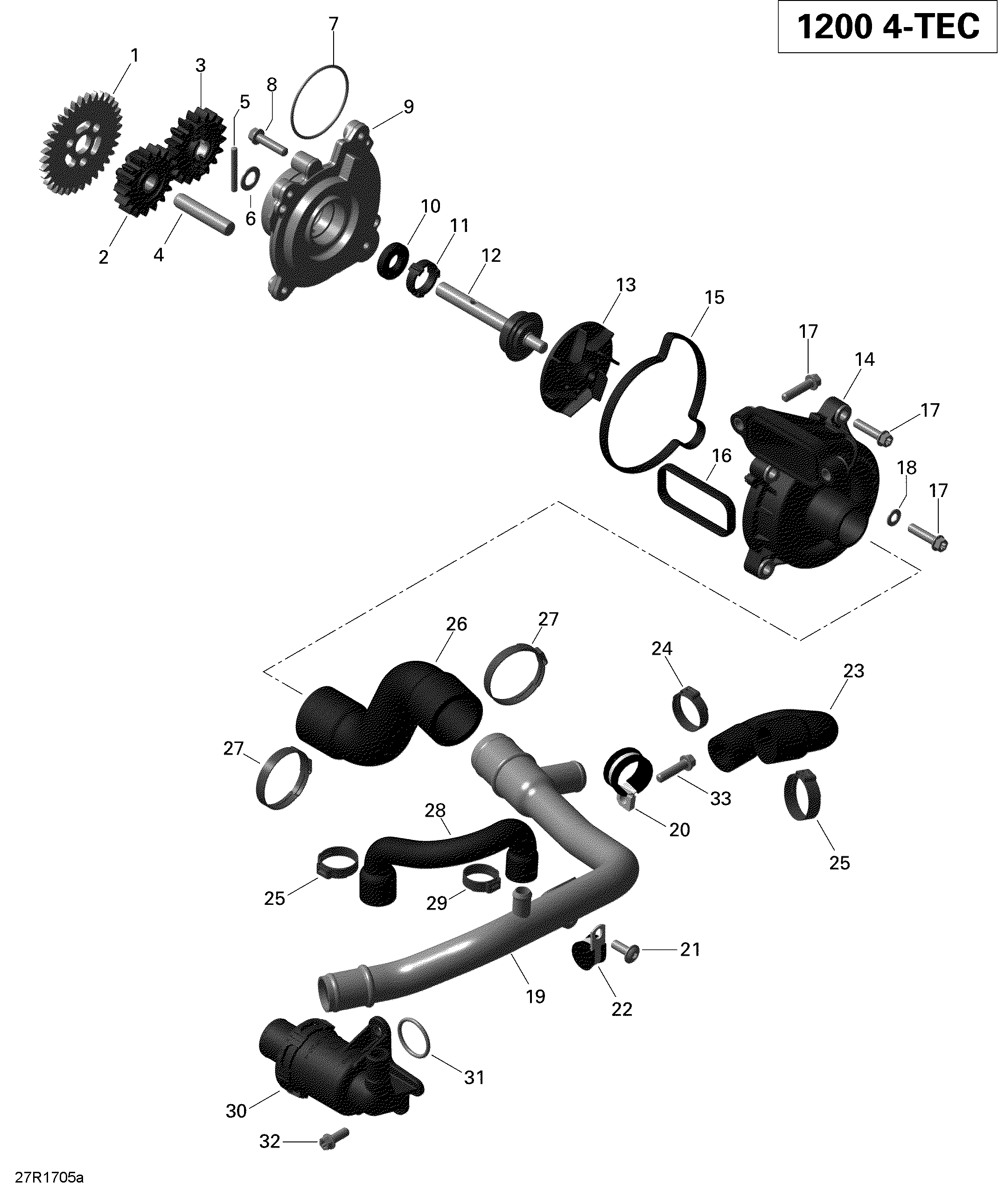 Engine Cooling - 1200iTC 4-TEC (Except GT LE - Renegade Enduro)