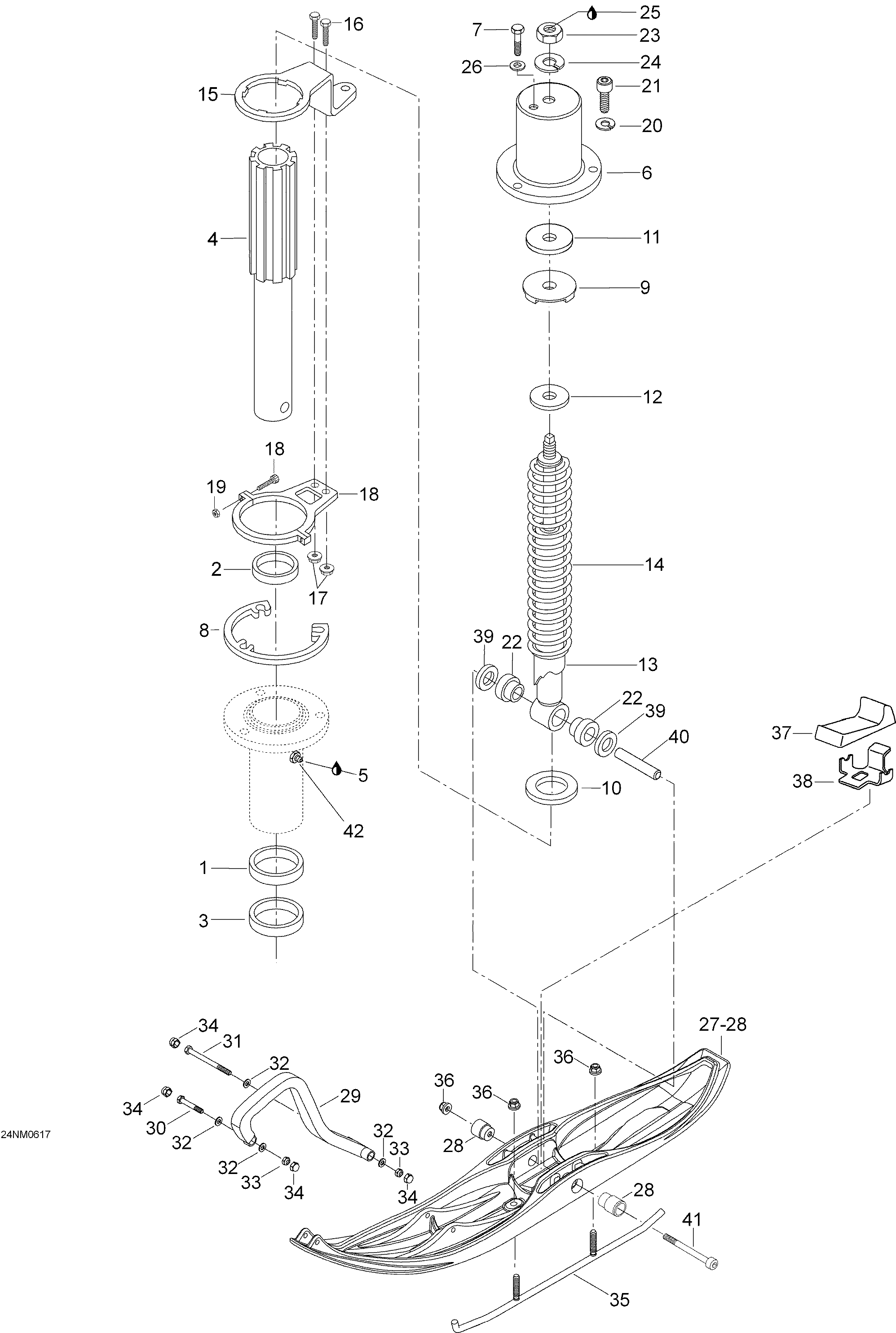 Схема узла: Front Suspension And Ski