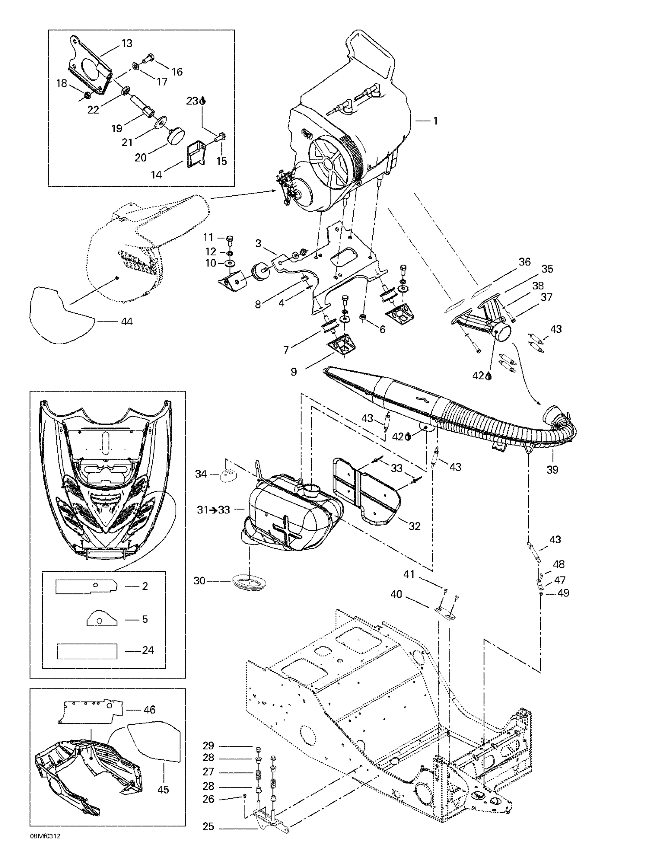 Схема узла: Engine Support And Muffler